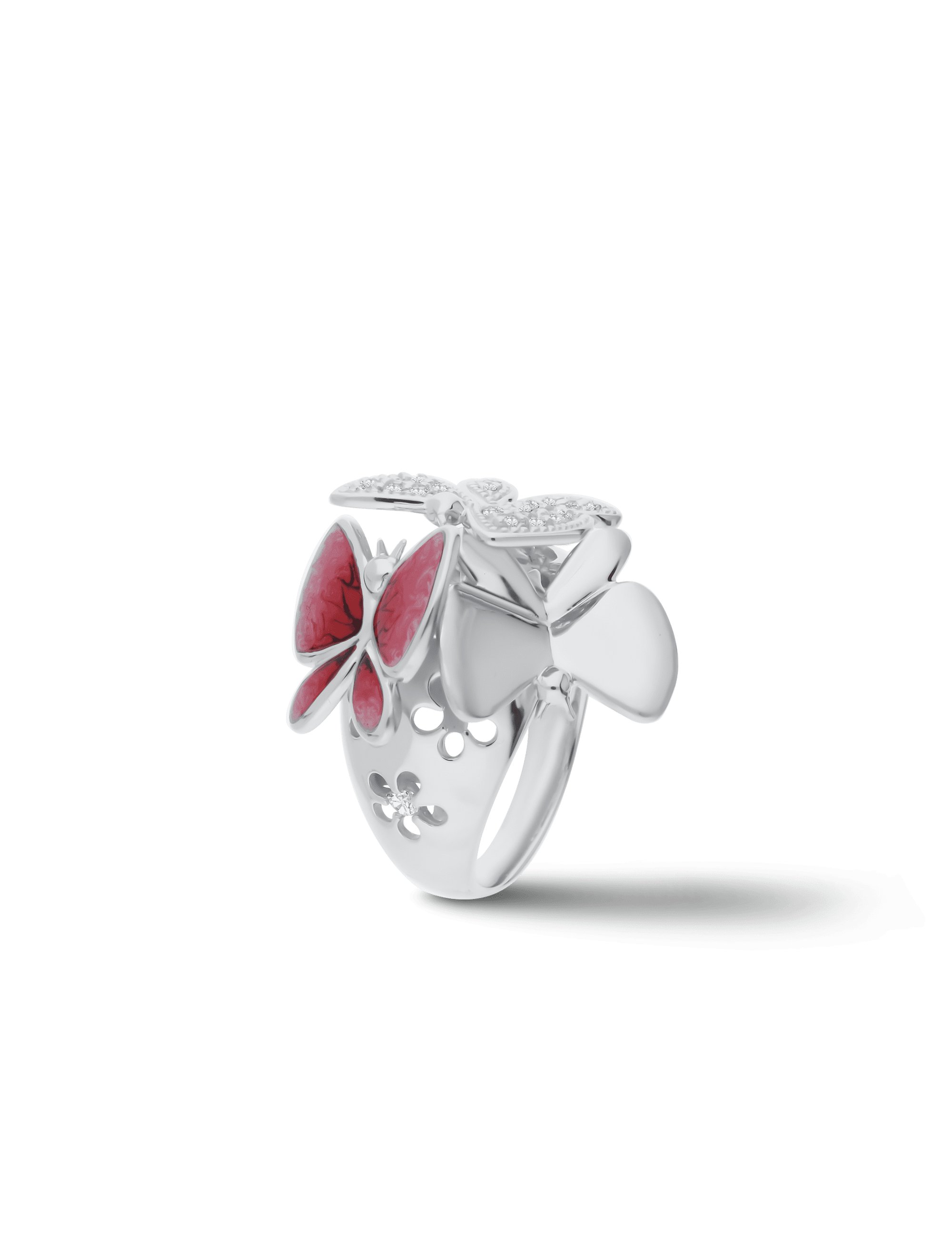 Ring Schmetterling, 925/- Silber rhodiniert
