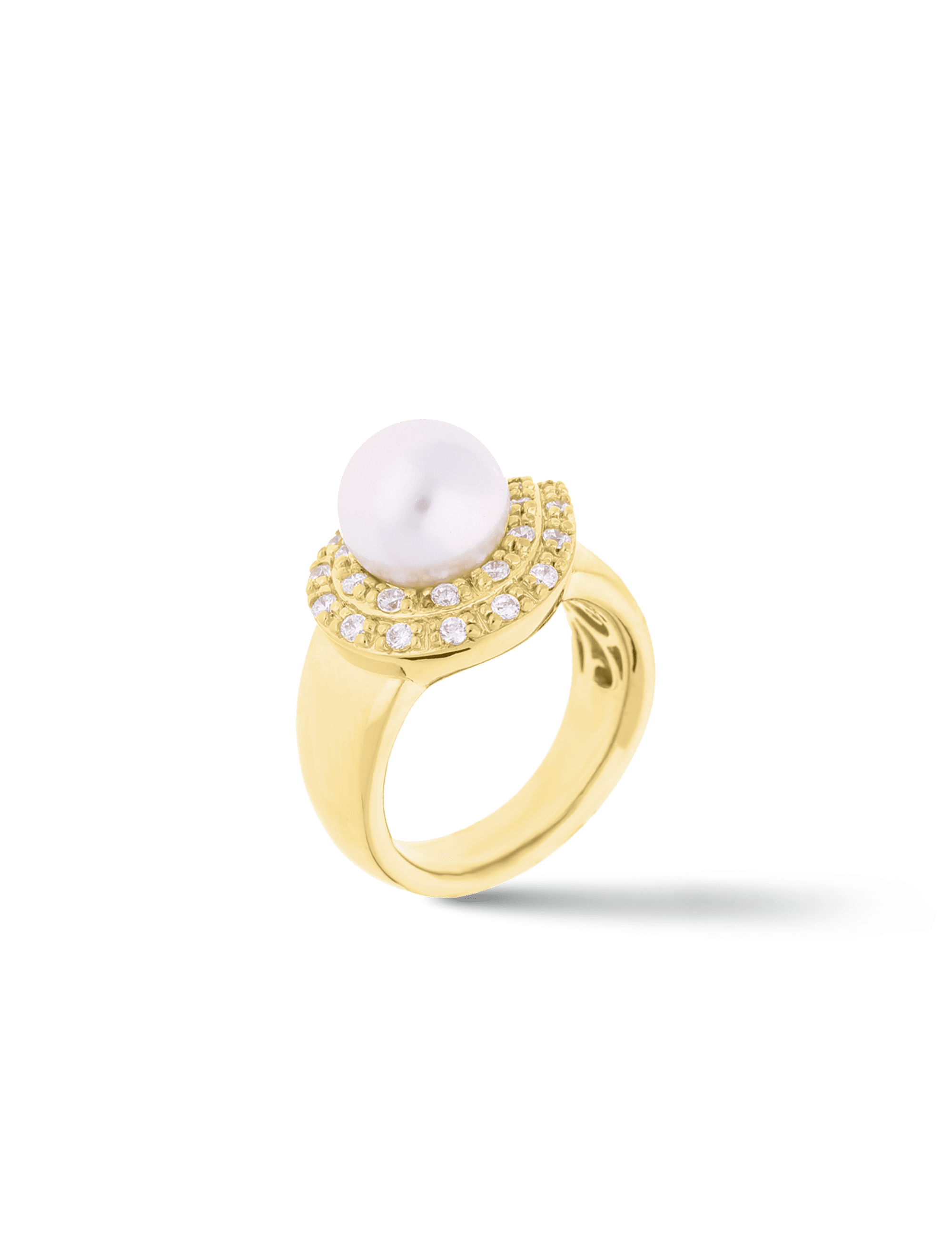 Ring, 925/- Silber goldplattiert mit Perle
