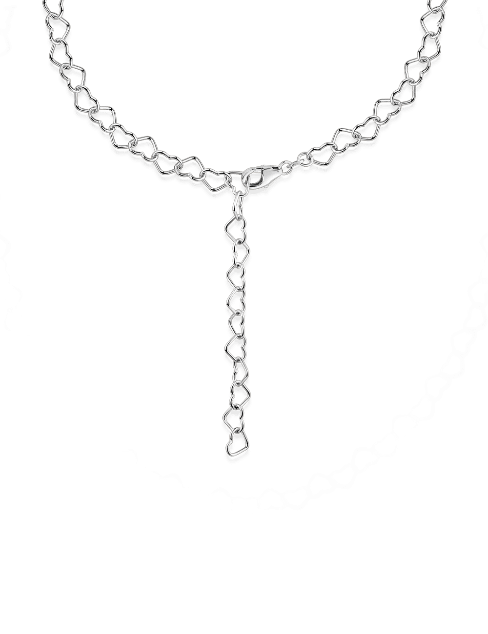 Collier "Herz" 925/- Silber rhodiniert 45cm