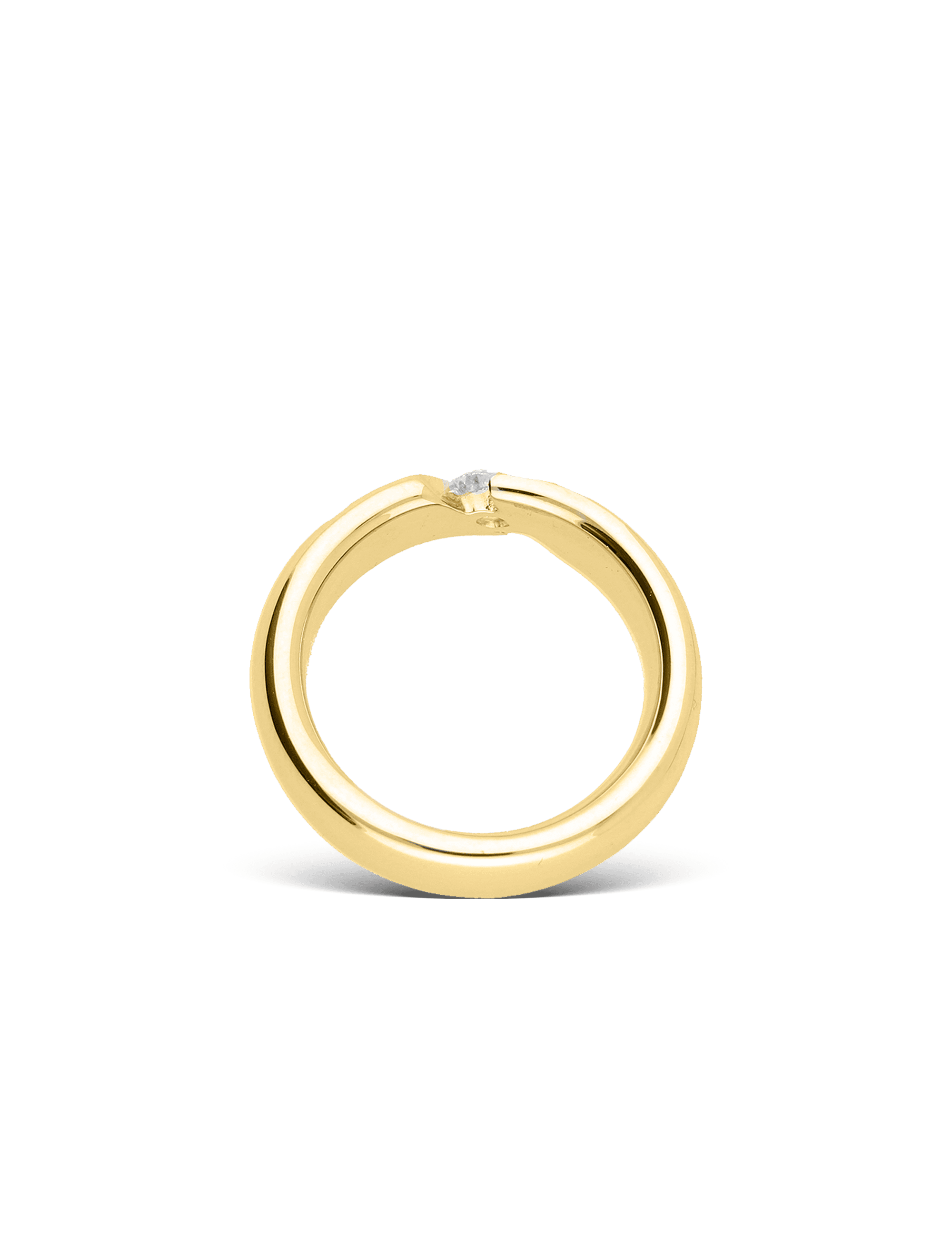 Premium Ring, 585/- Gelbgold mit Diamant 0,23 Karat