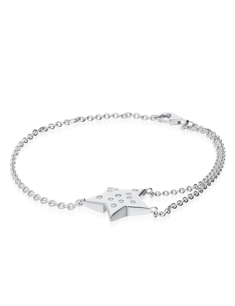 Silberarmband "Stern" rhodiniert