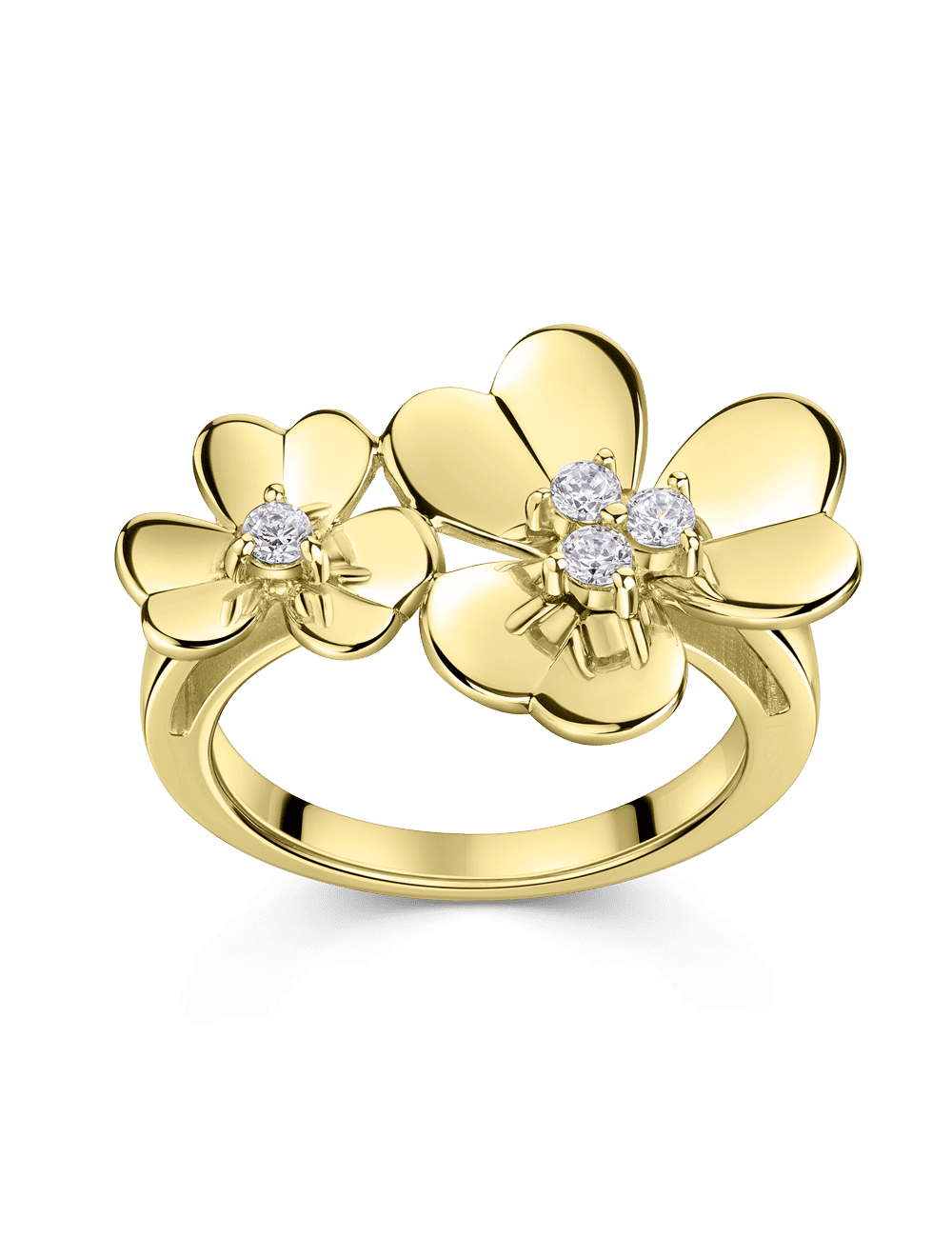 Ring "Blume" 925/- Silber goldplattiert