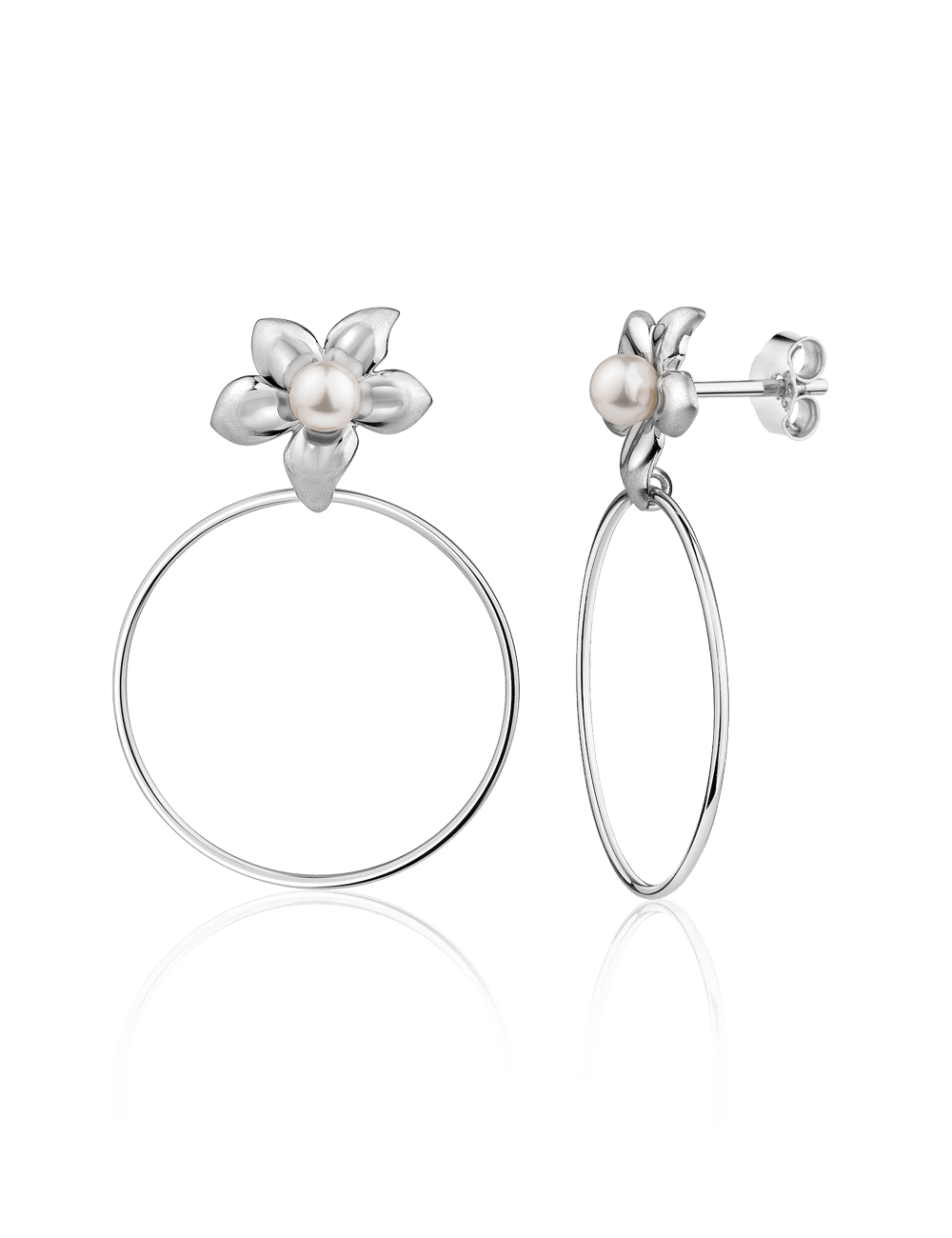 Ohrstecker "Blume" 925/- Silber rhodiniert