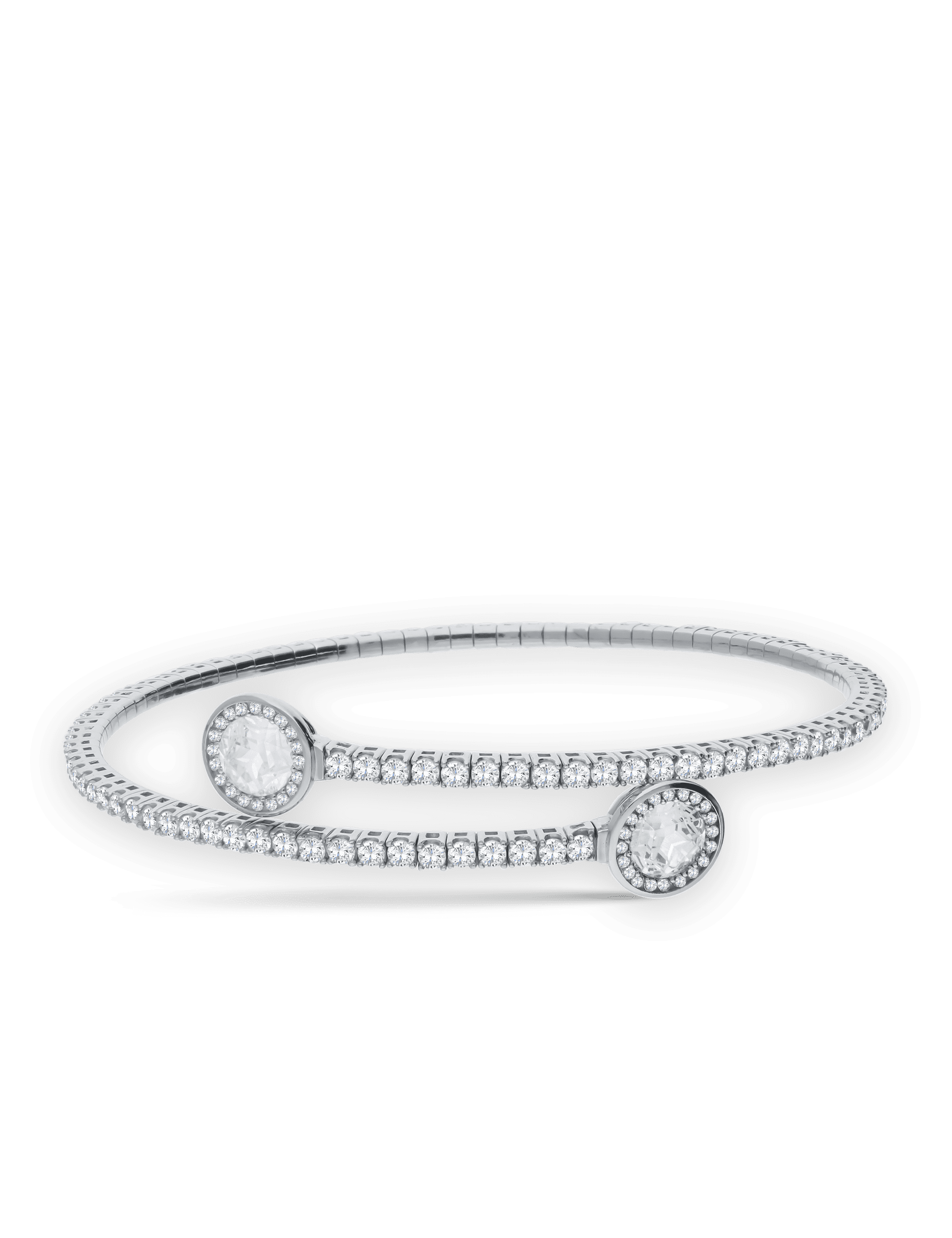 Armspange 925/- Silber rhodiniert mit Star cut Zirkonia