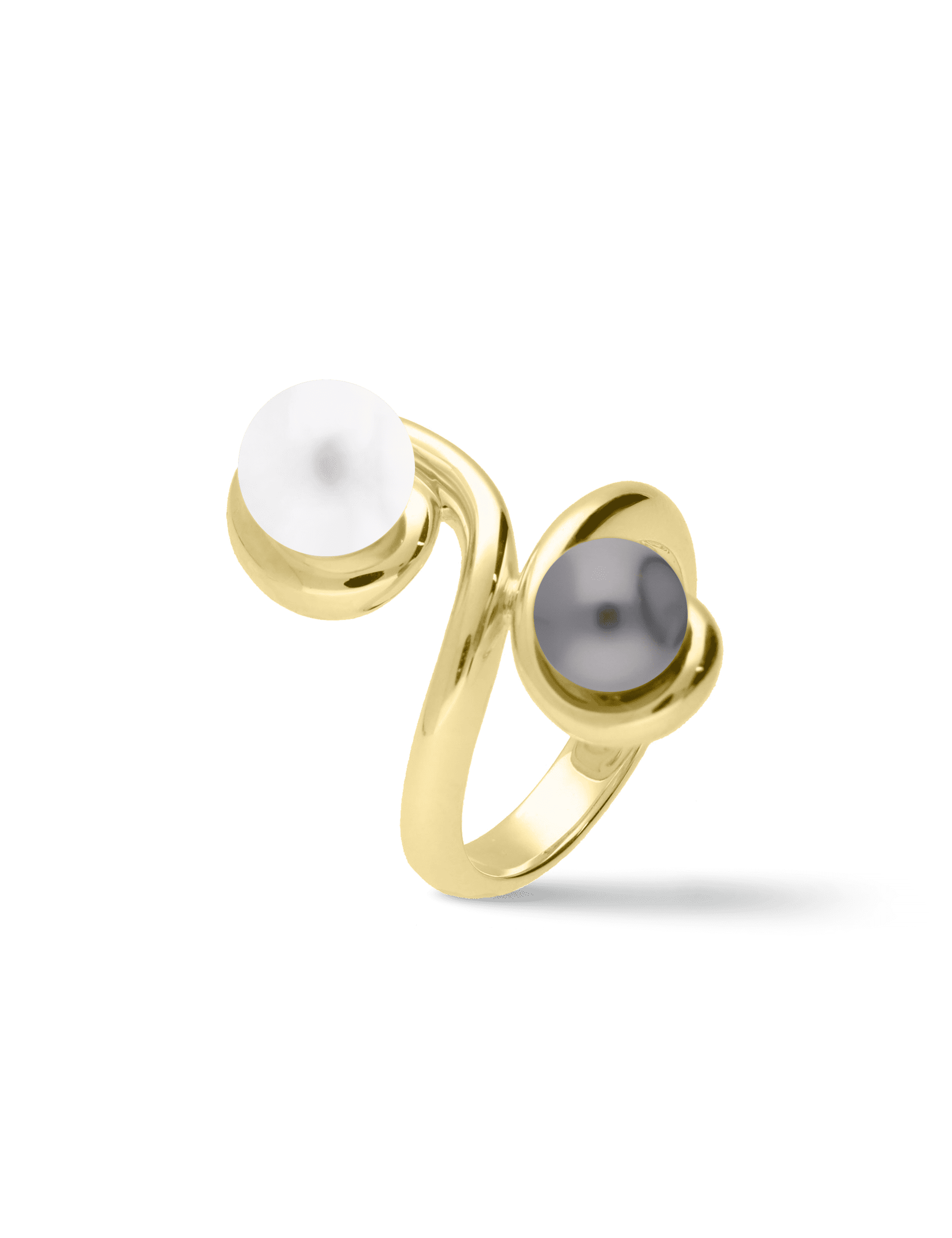 Ring, 925/- goldplattiert mit Perlen