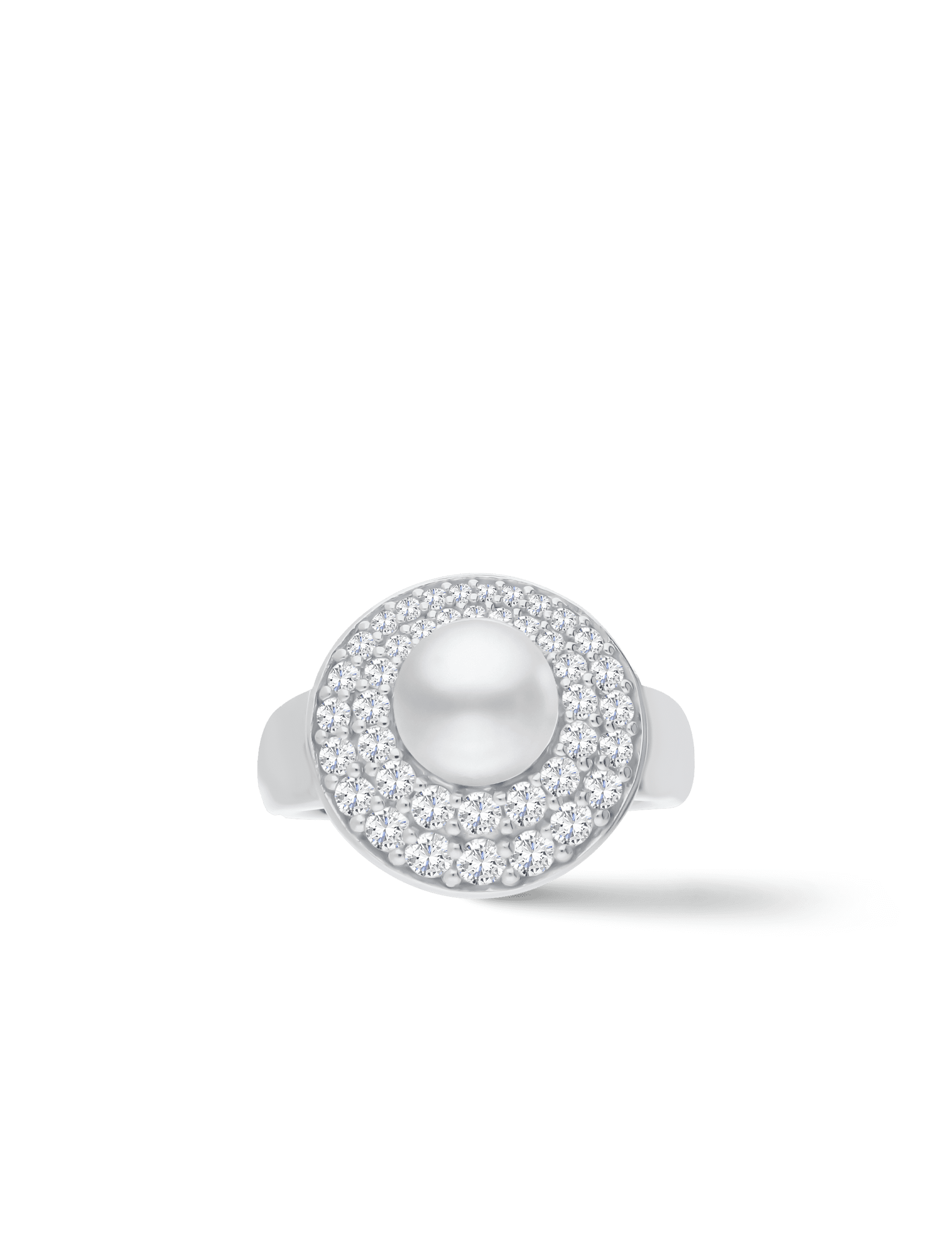 Ring, 925/- Silber rhodiniert mit Perle 8mm