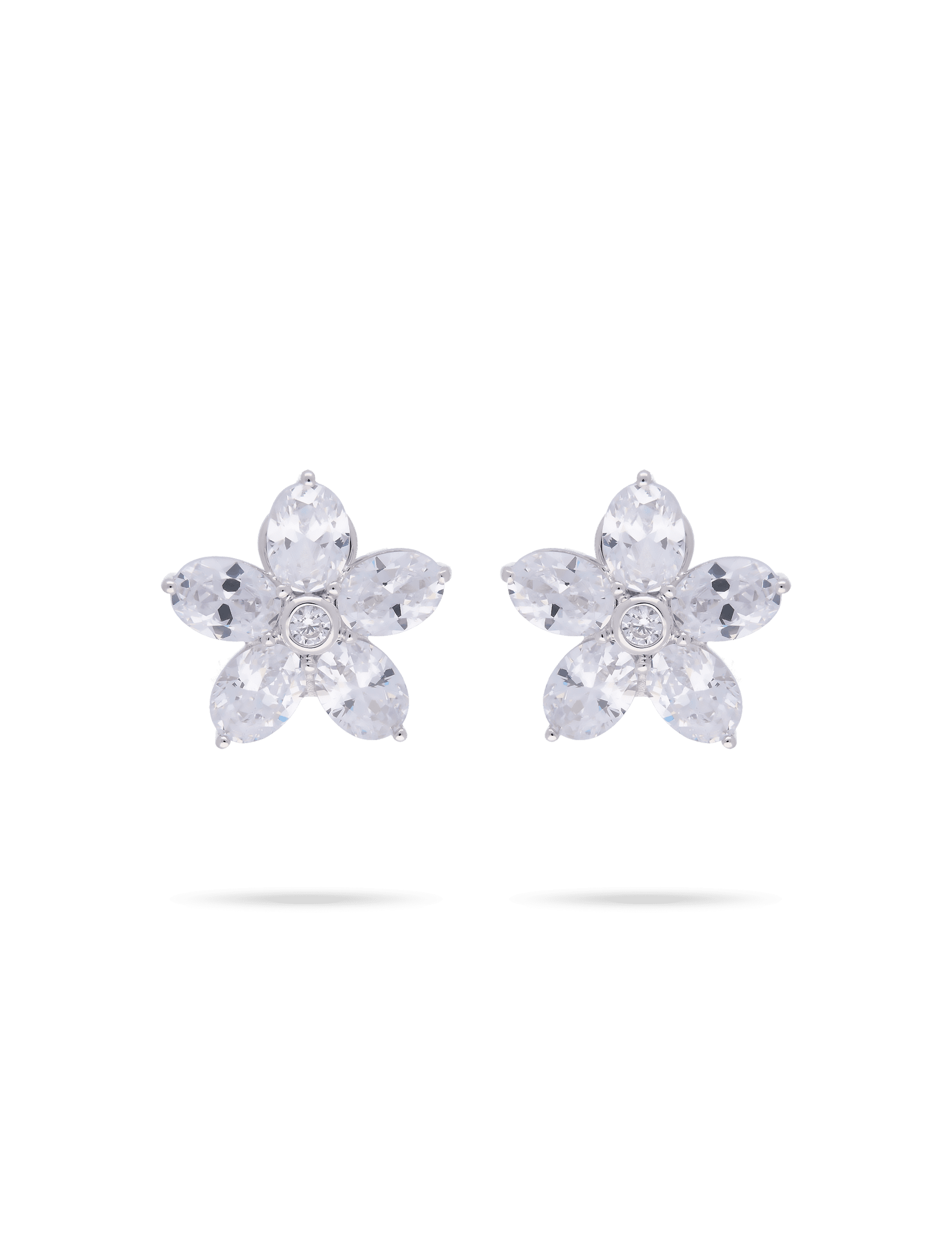 Clipstecker Blume, 925/- Silber mit Zirkonia