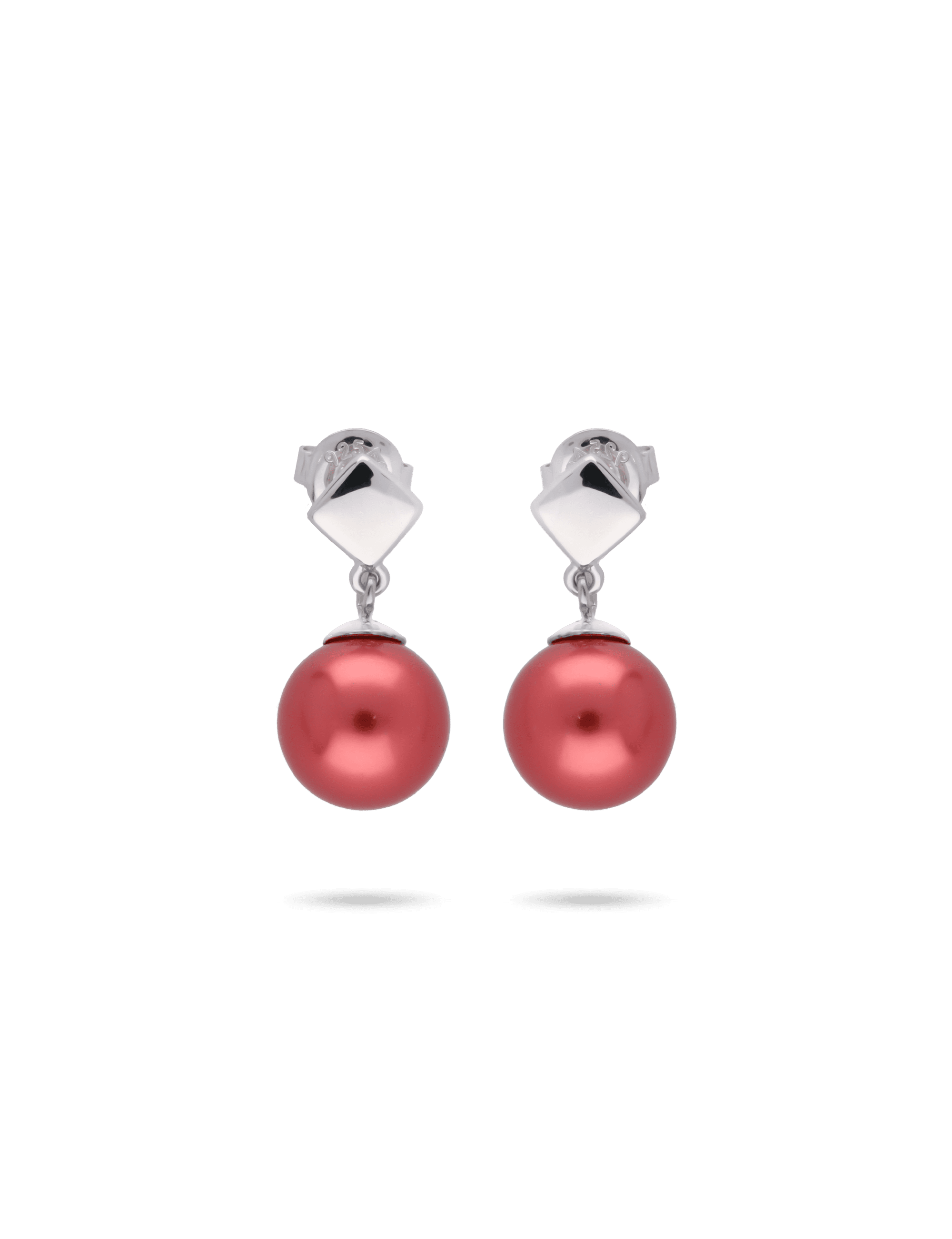 Ohrstecker, 925/- Silber rhodiniert mit Perle 10mm