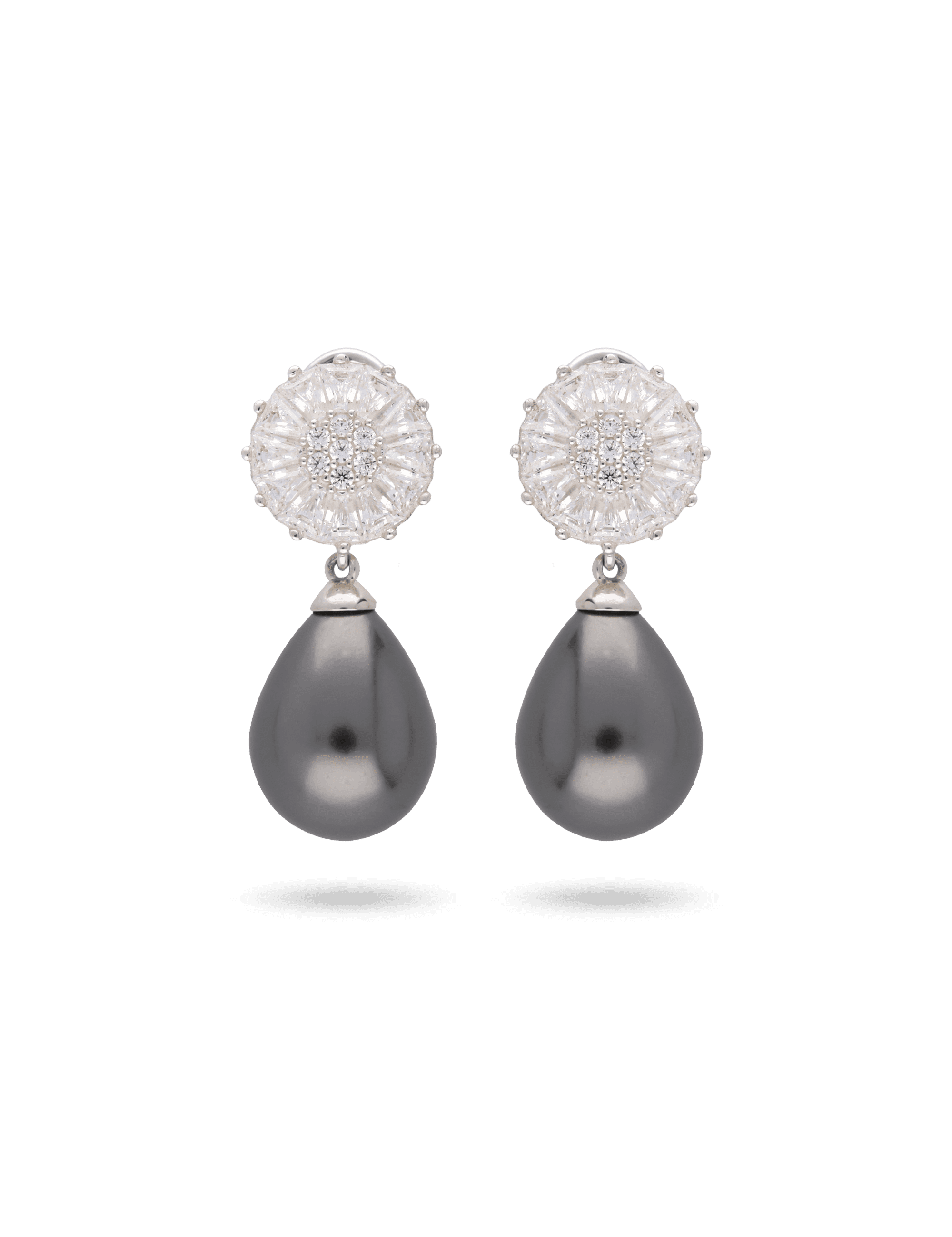 Ohrstecker, 925/- Silber rhodiniert mit Perle 12x15mm
