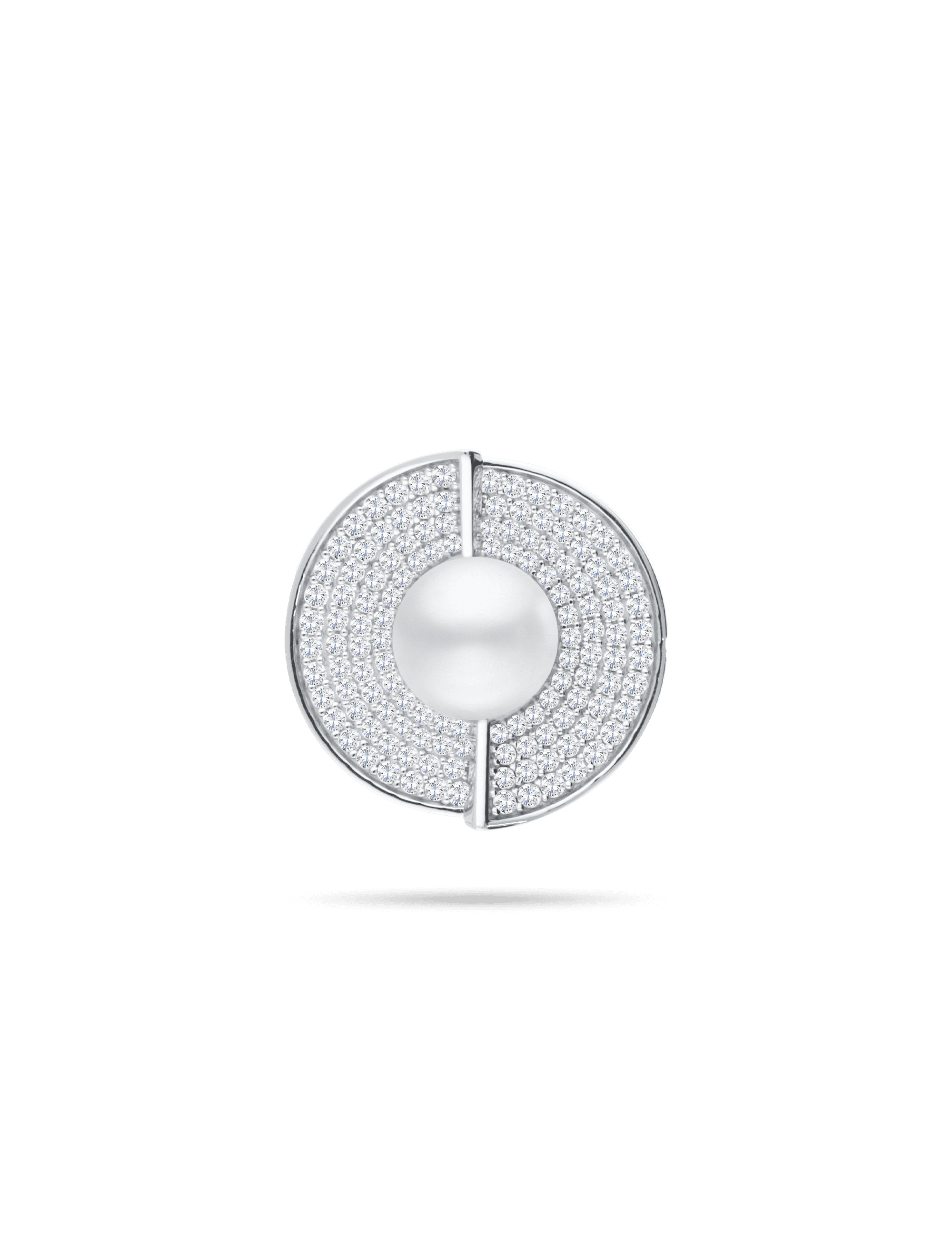 Anhänger 925/- Silber rhodiniert mit Perle und Zirkonias