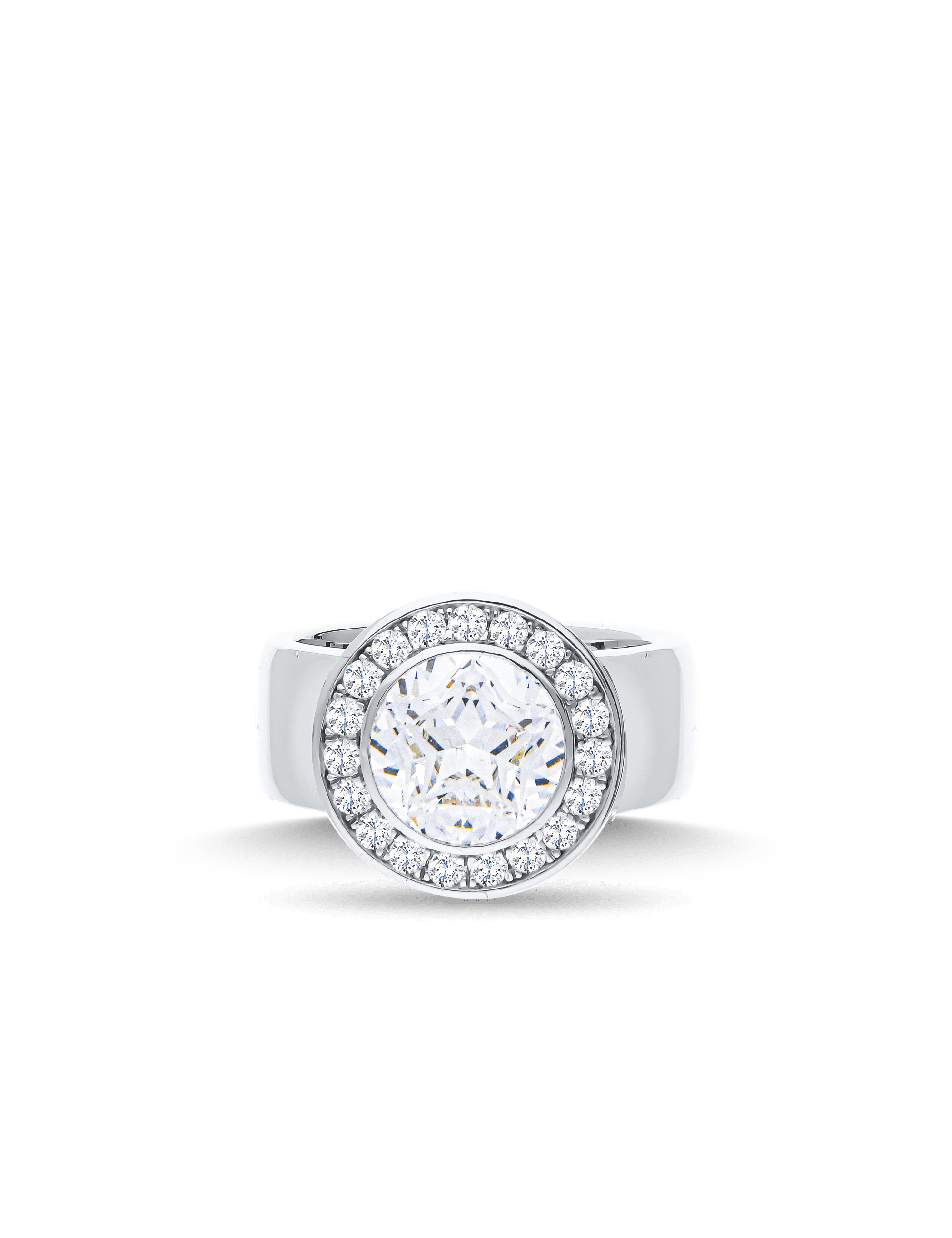 Modern Ring, 925/- Silber mit Zirkonia Star Cut