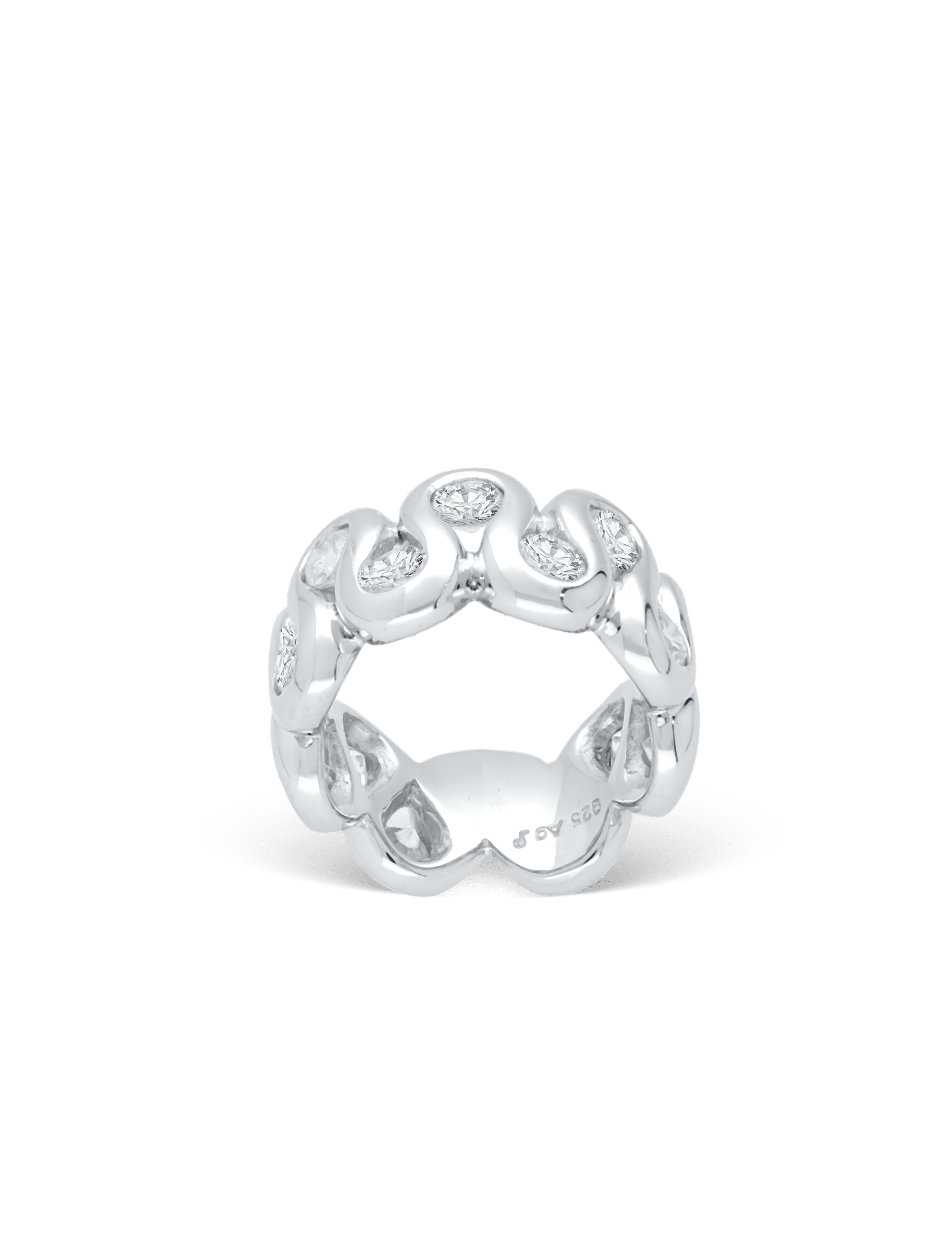 Modern Ring, 925/- Silber mit Zirkonia