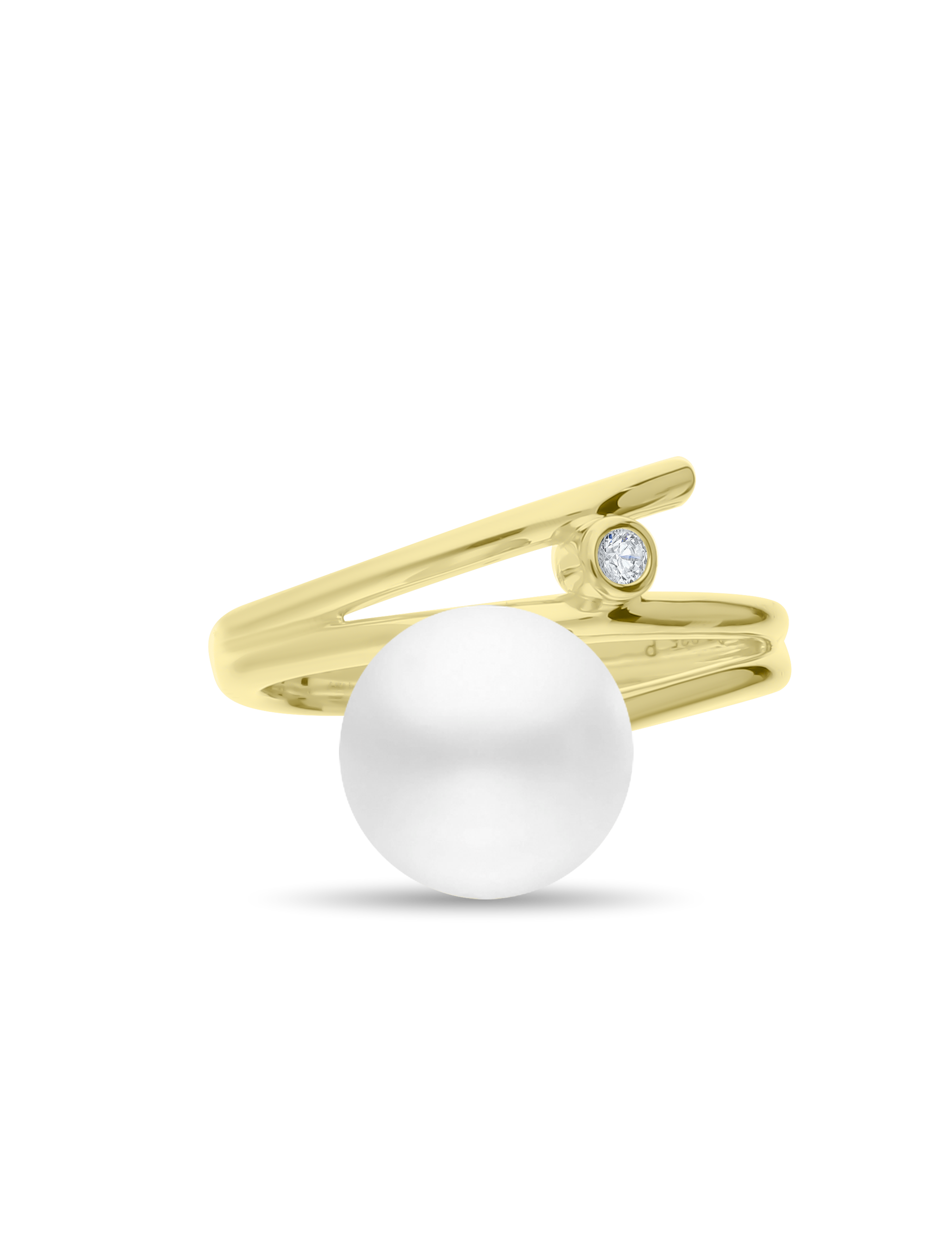Ring, 925/- Silber goldplattiert mit Perle