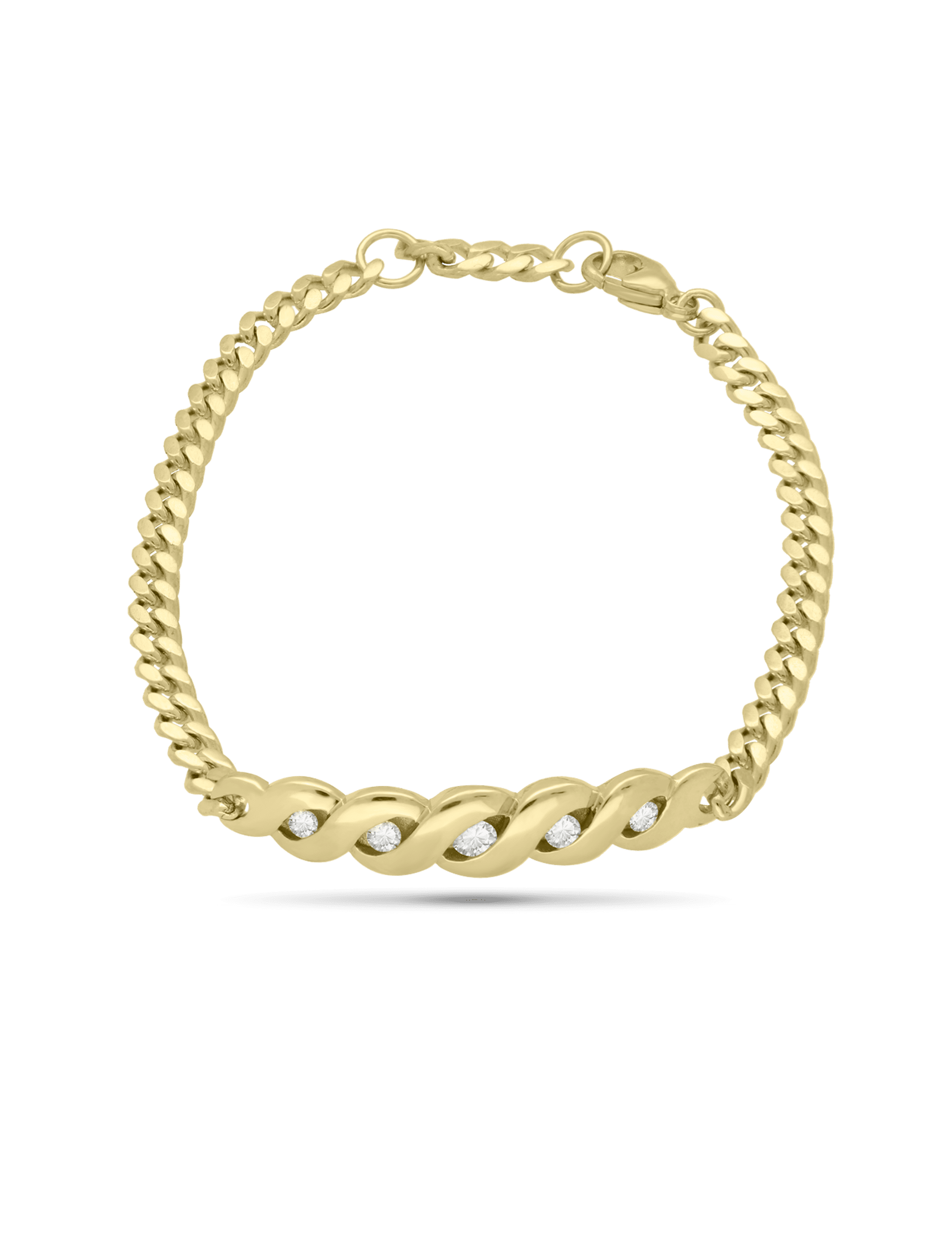 Premium Armband, 585/- Gelbgold mit Diamanten 0,35 Karat
