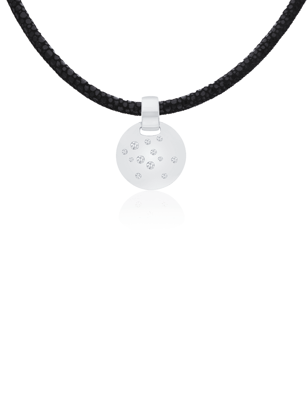 Rochenleder-Collier 45+5cm mit Silberanhänger