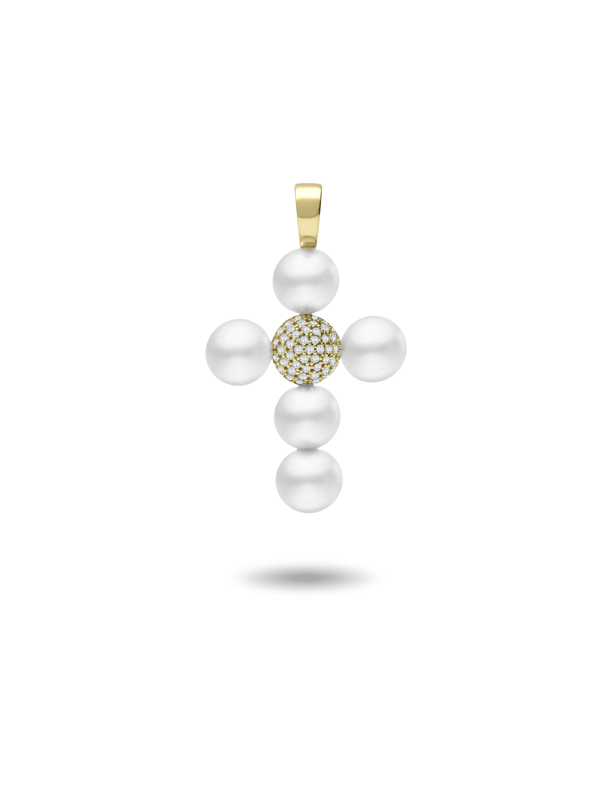 Anhänger Kreuz, 925/- Silber mit Perlen