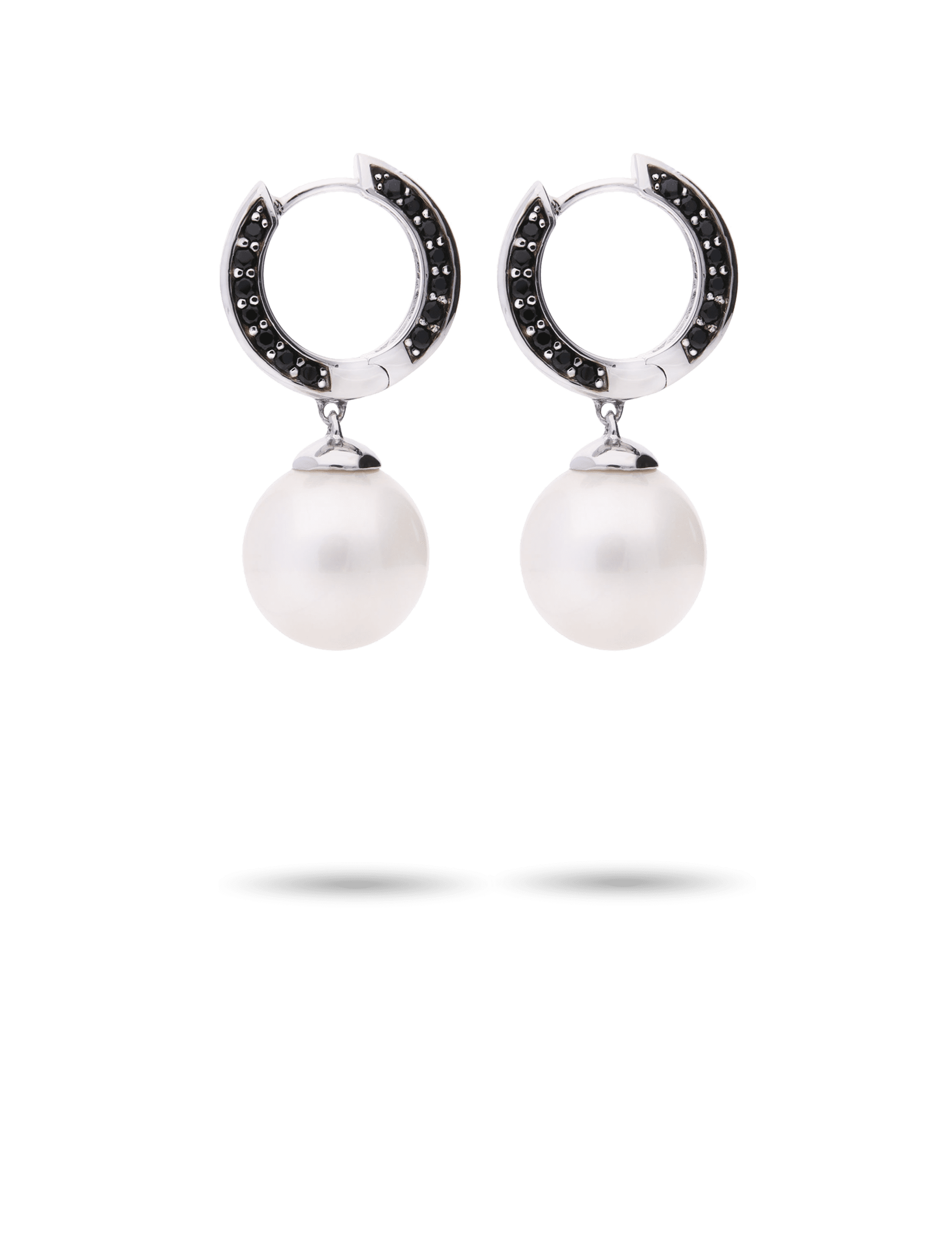 Creolen, 925/- Silber rhodiniert mit Perle