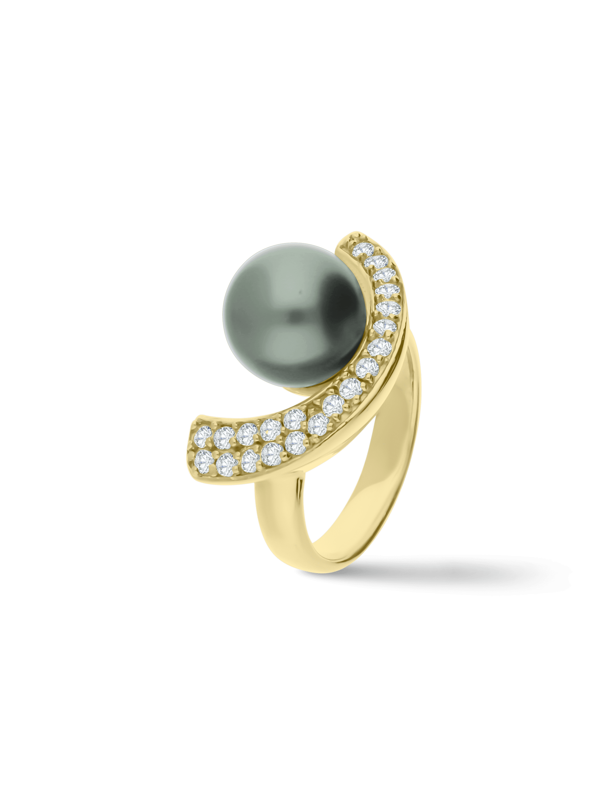 Ring, 925/- goldplattiert mit Perle 10mm