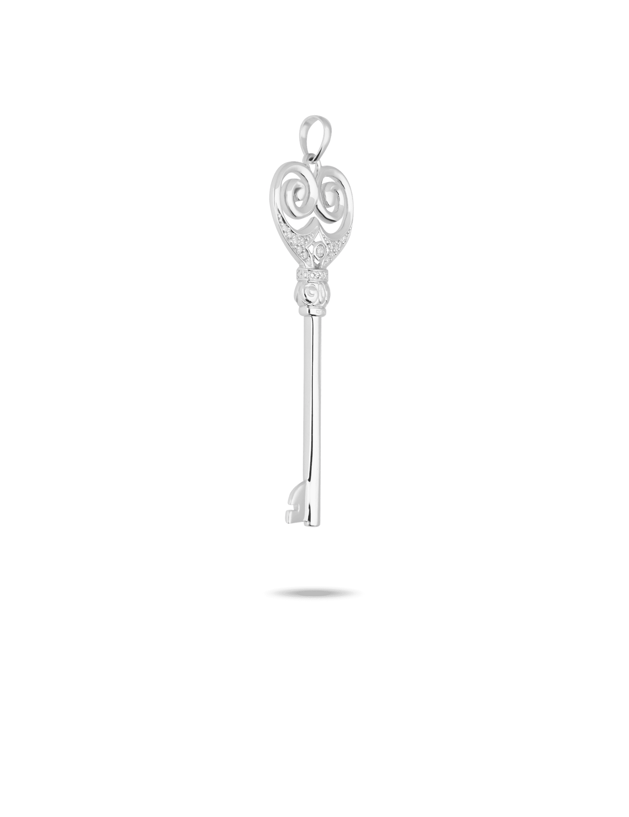 Modern Anhänger Schlüssel, 925/- Silber mit Zirkonia