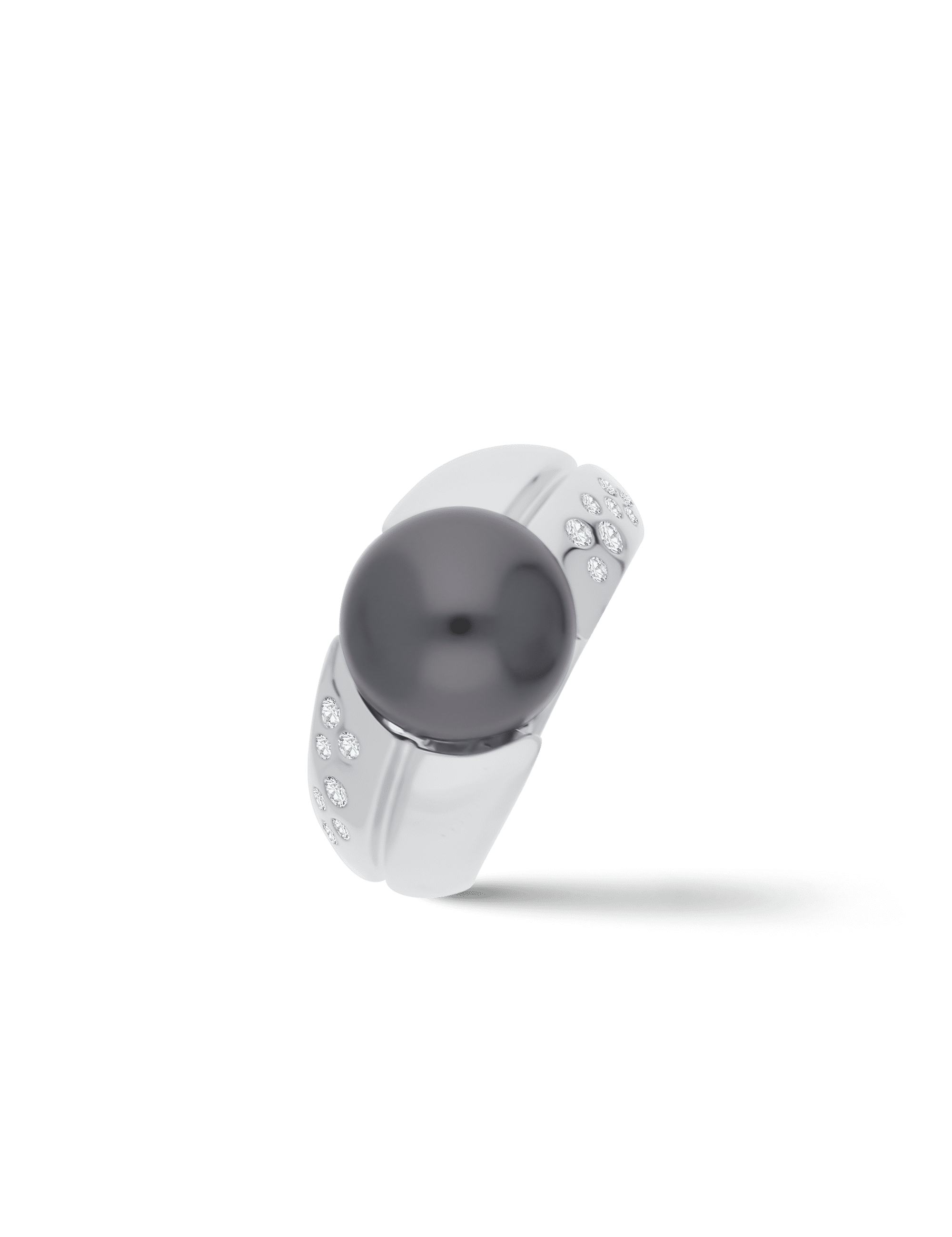 Ring, 925/- Silber rhodiniert mit Perle 12mm