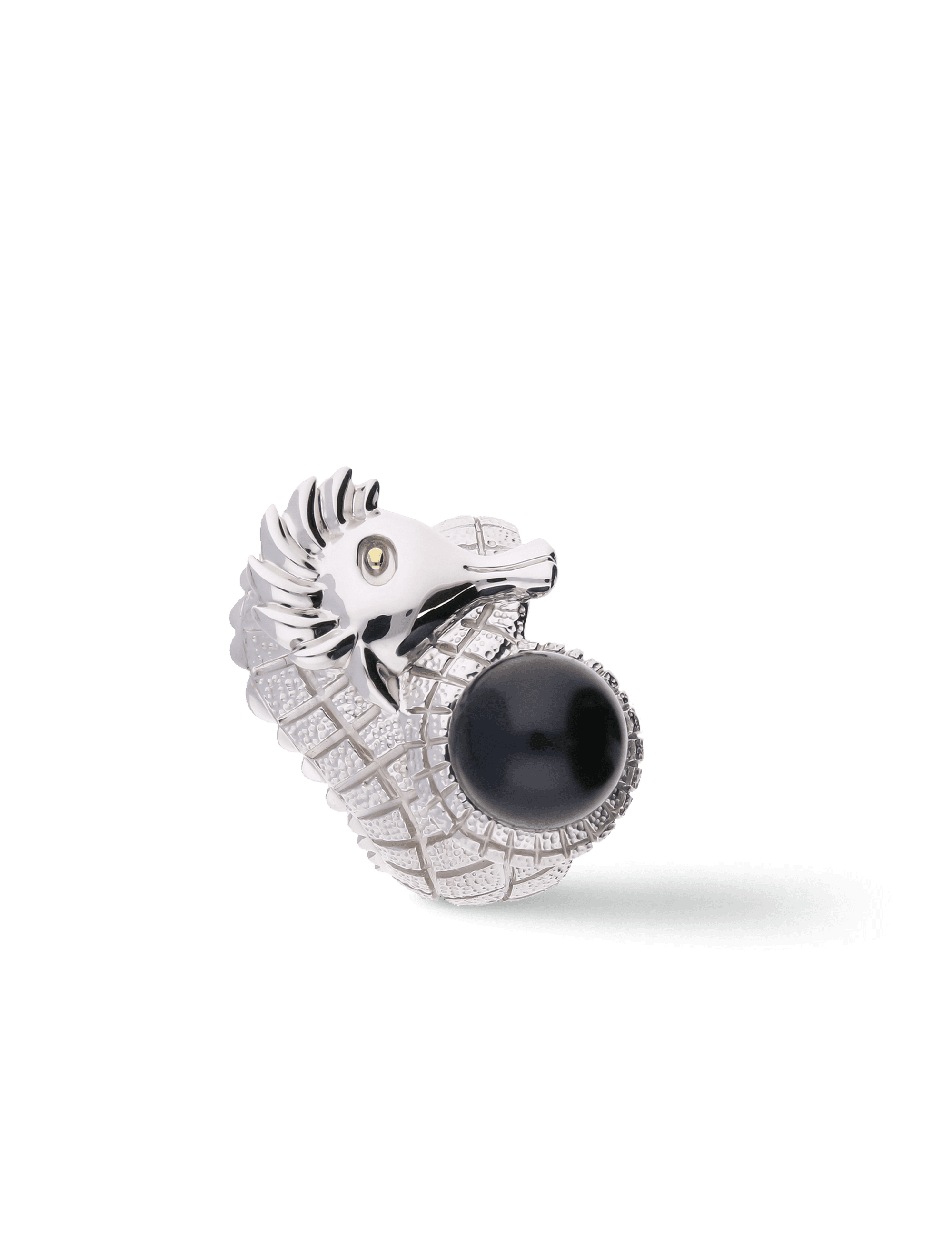 Ring Seepferd, 925/- Silber mit Perle