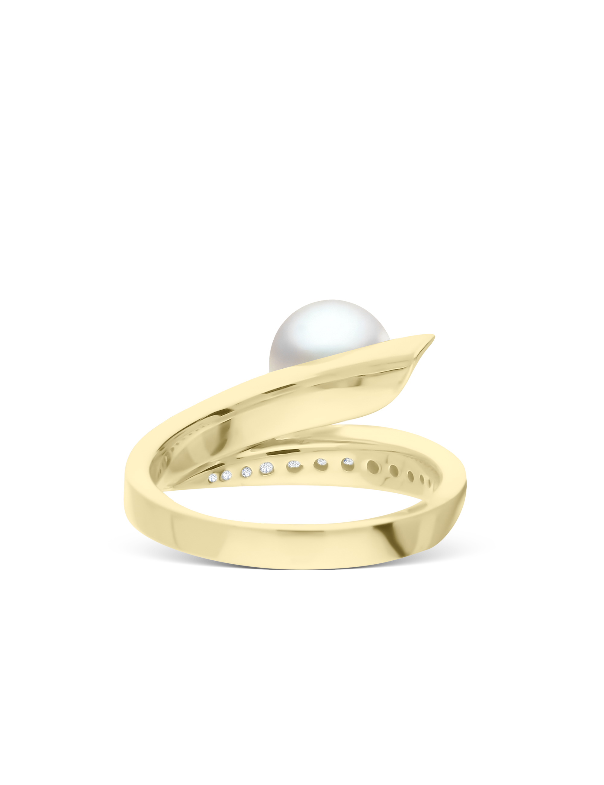 Ring, 925/- Silber goldplattiert mit Perle 8mm