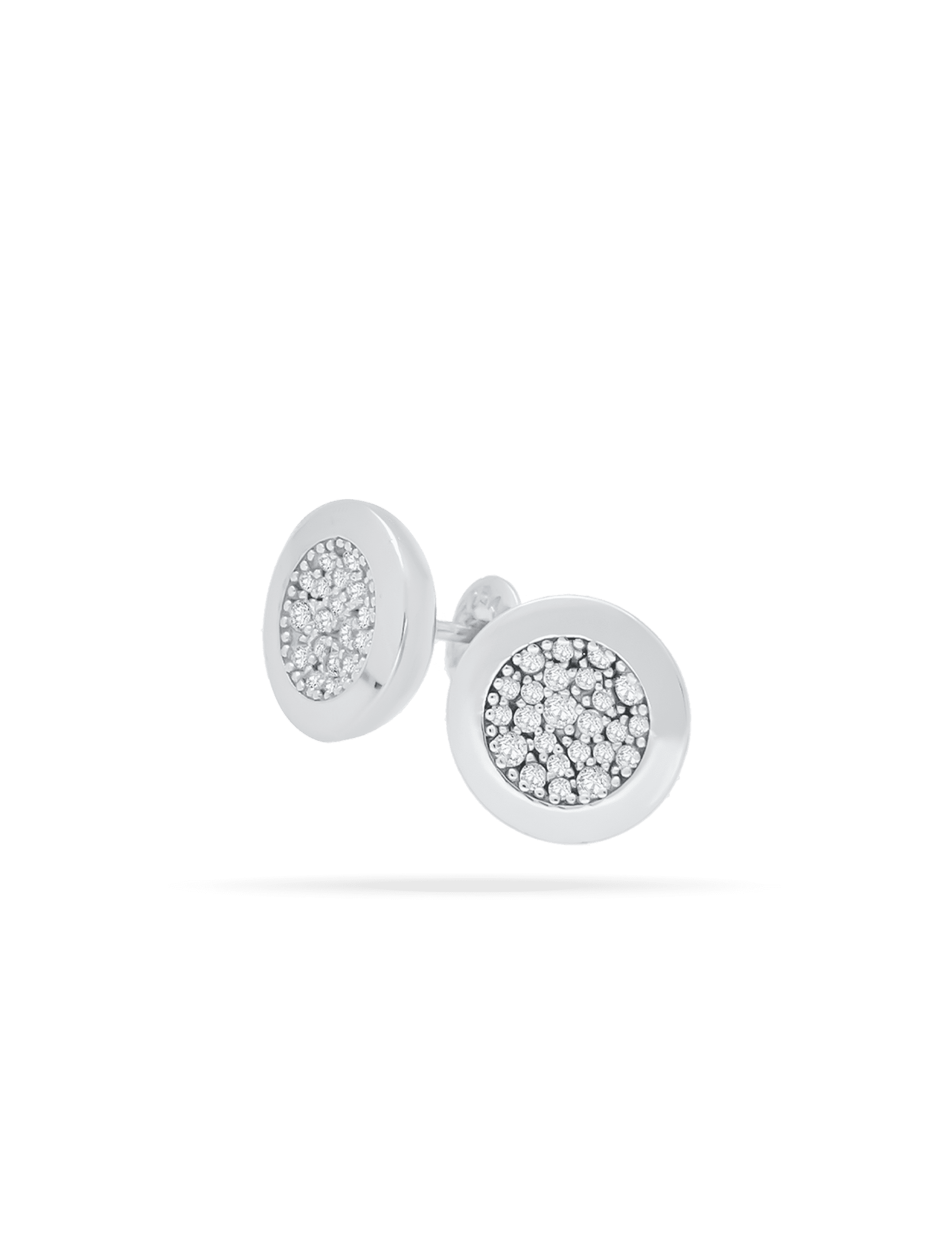 Ohrstecker 925/- Silber rhodiniert mit weißen Zirkonias