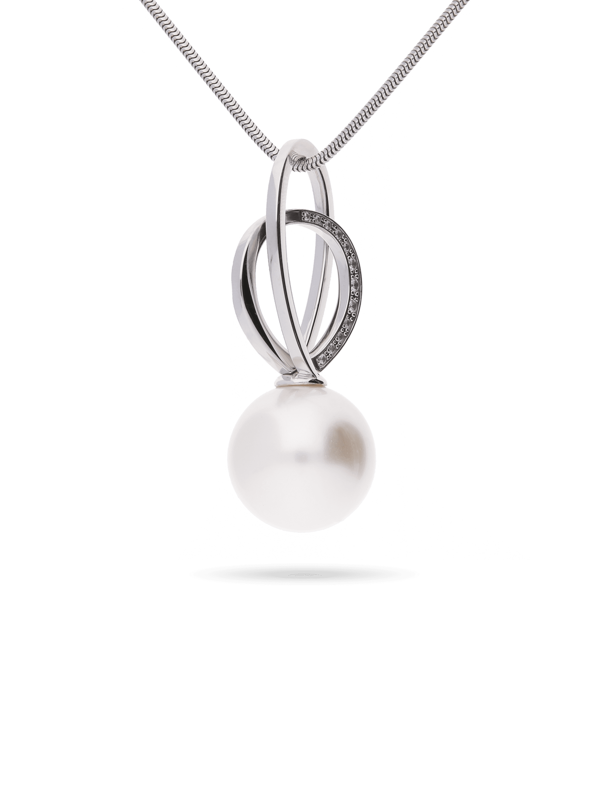 Silberanhänger mit Zirkonia und weißer Perle