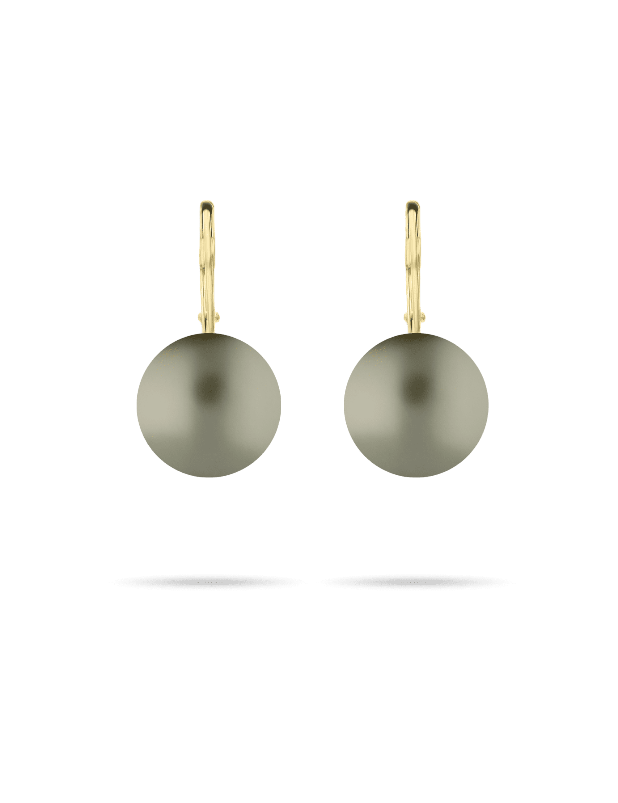 Essentials Ohrboutton, Silber goldplattiert 12 mm dunkelgrün