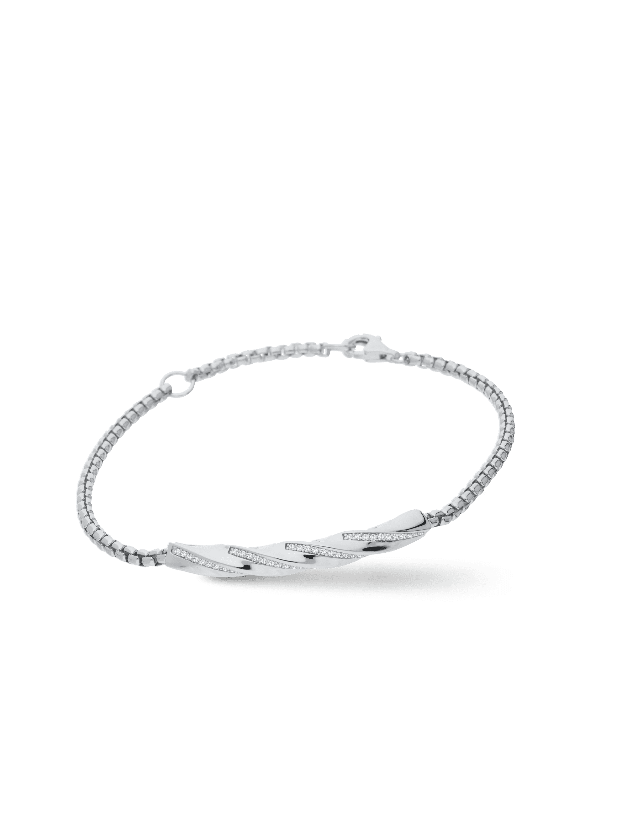 Silberarmband rhodiniert mit Zirkonia 18+3cm