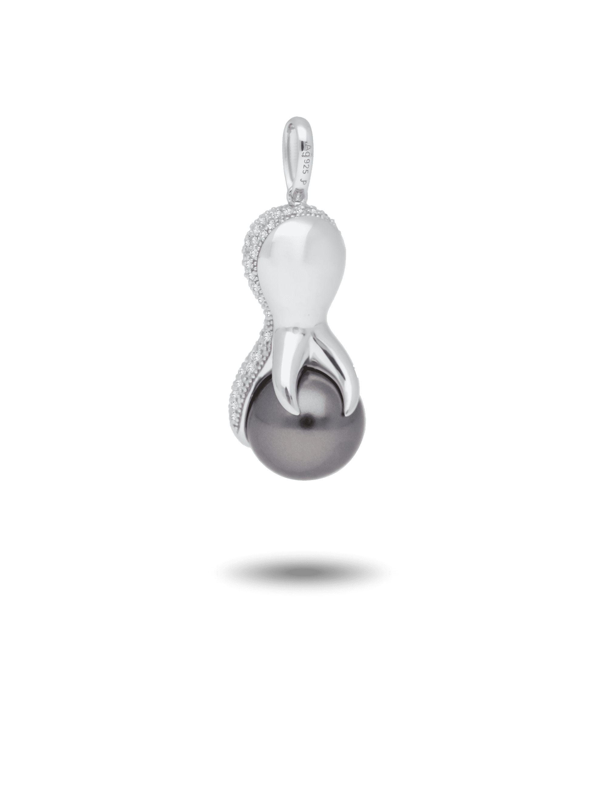 Anhaenger Krake 925 Silber mit Perle