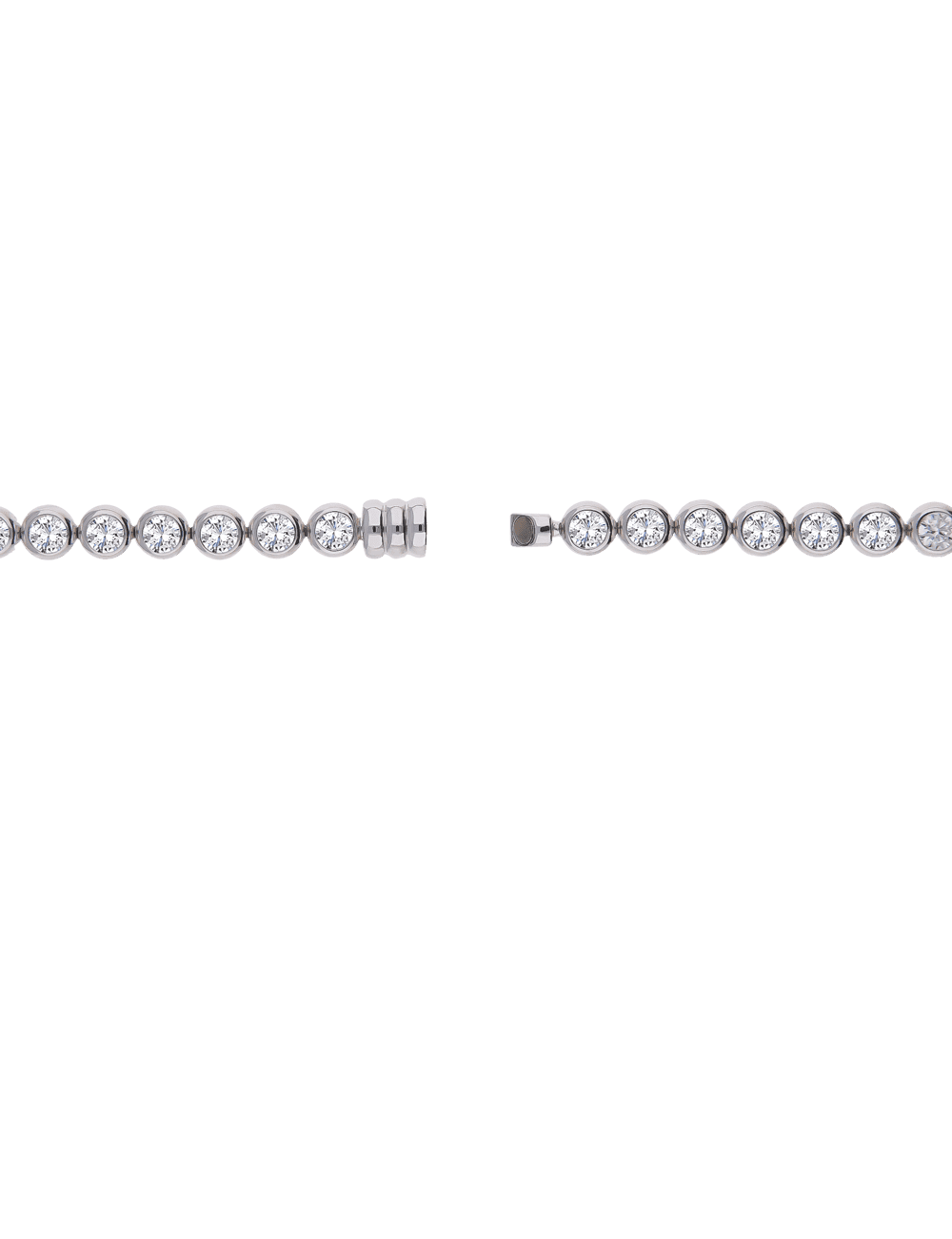 Silberkette 43cm rhodiniert mit Zirkonia