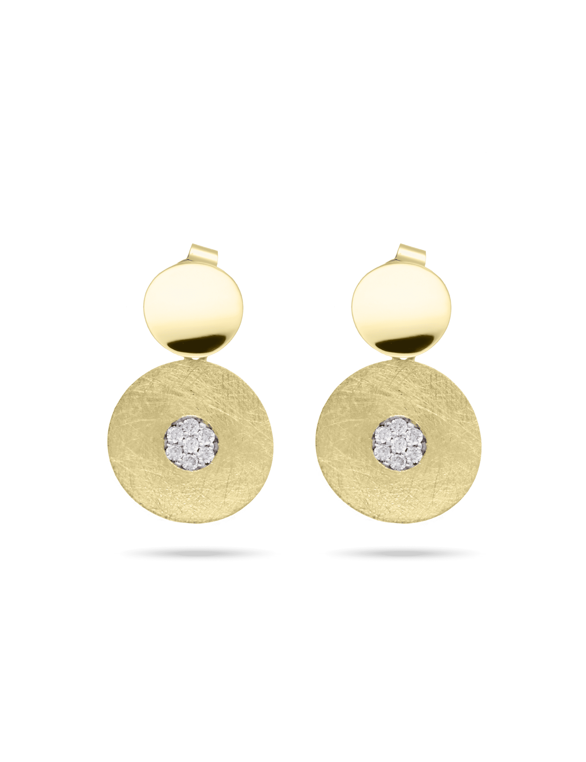 Premium Ohrstecker, 585/- Gelbgold mit Diamanten 0.14 Karat