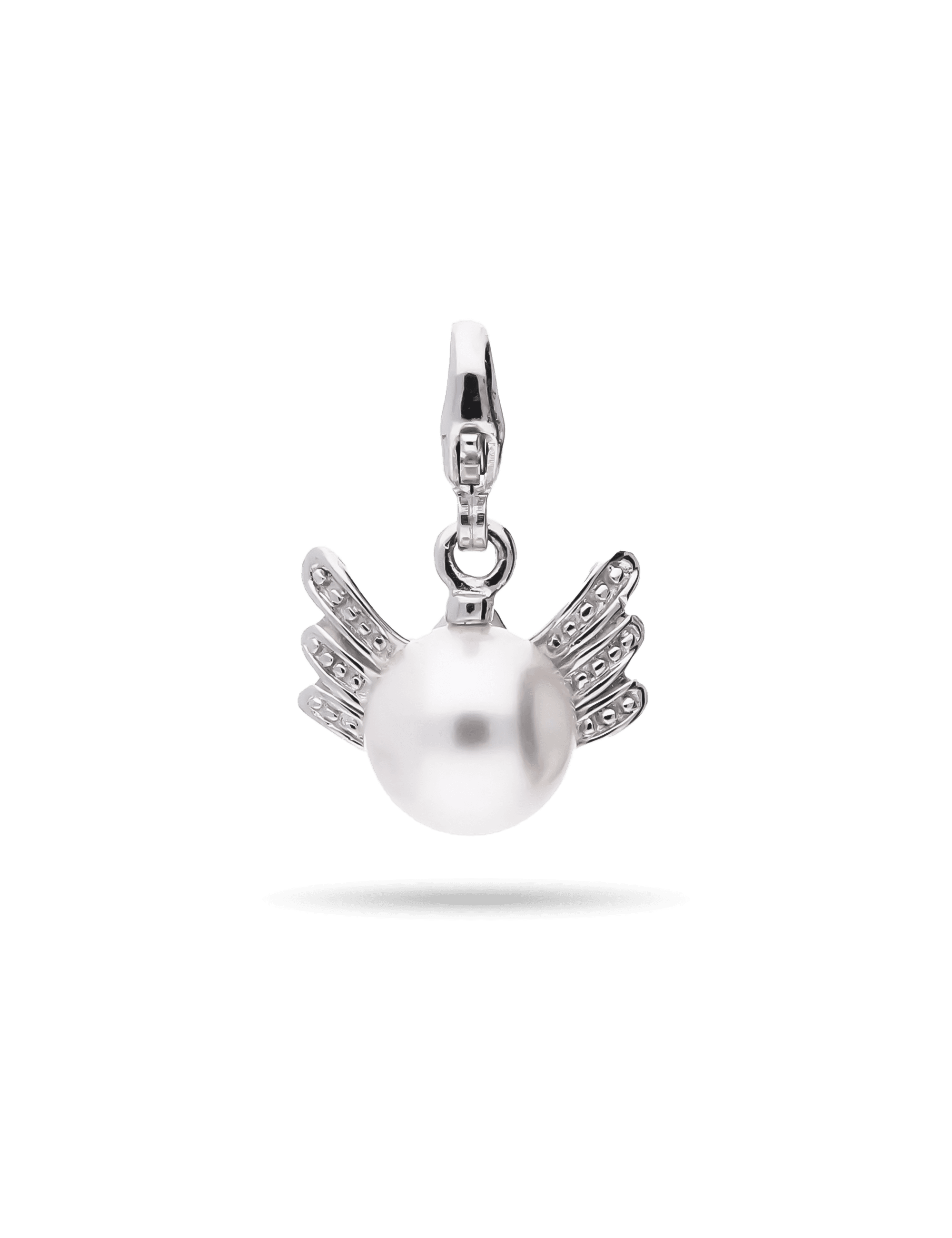 Charm Anhänger 925/- Silber rhodiniert mit Perle 8mm