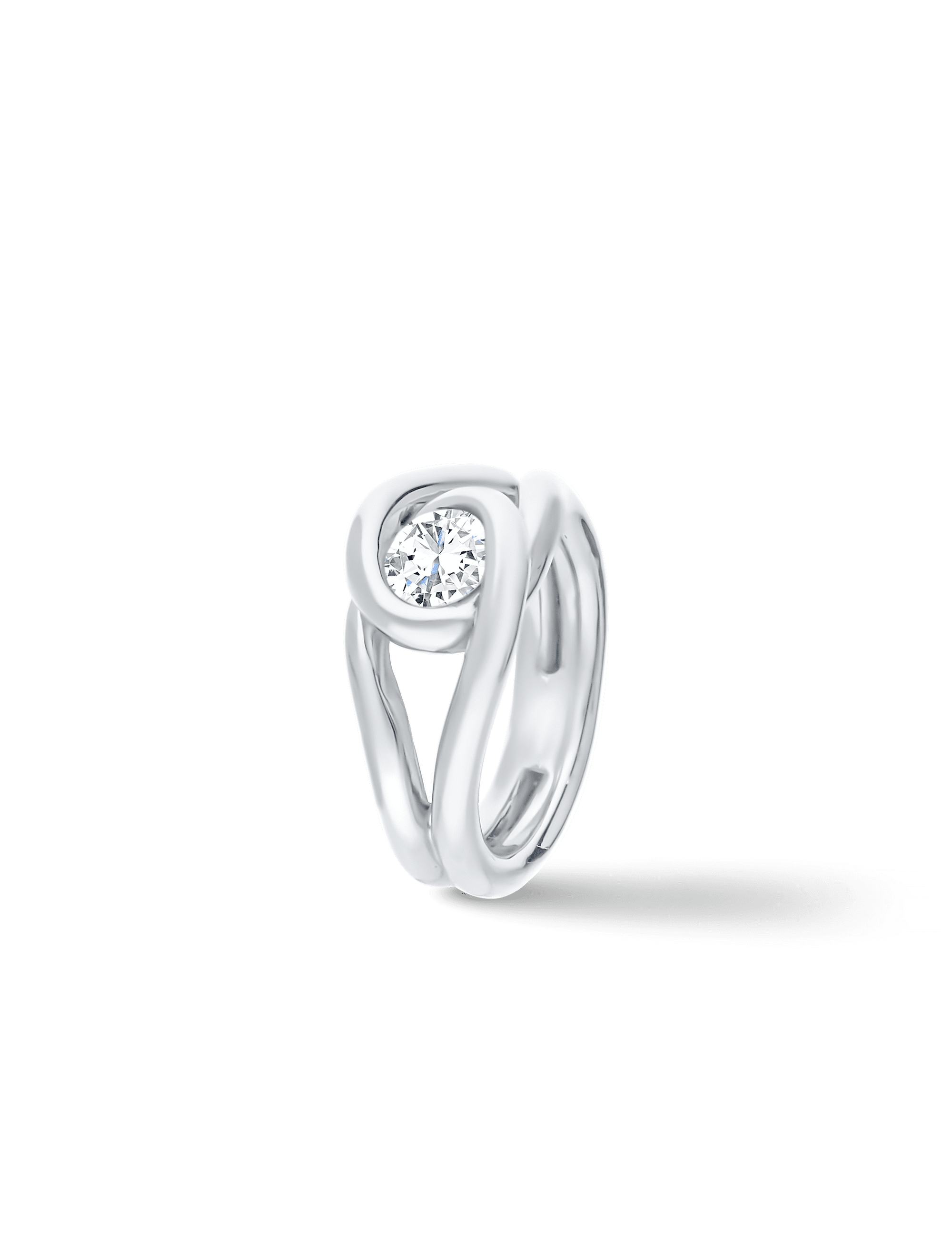 Premium Ring, Weißgold mit Diamant 0,75 Karat