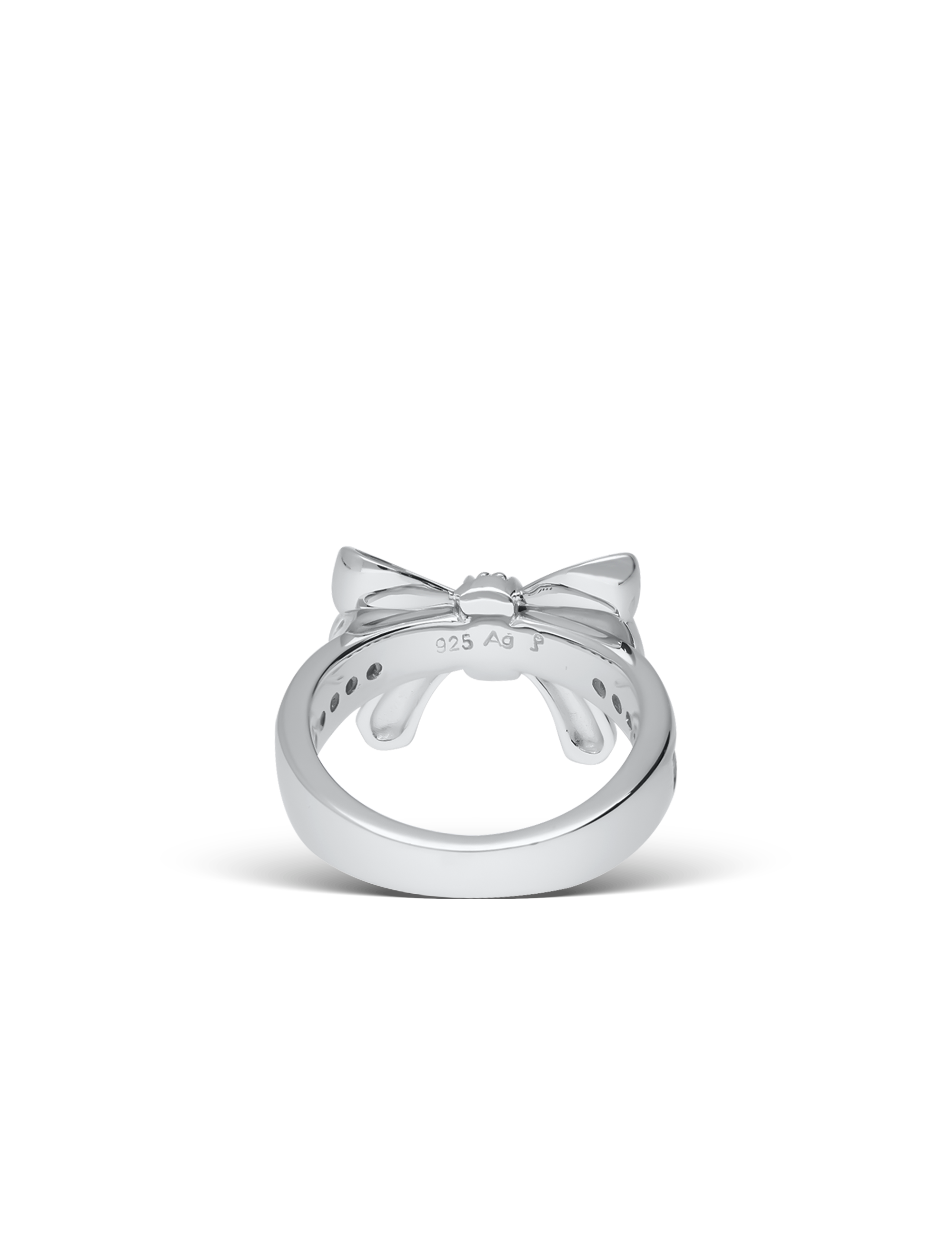 Ring Schleife, 925/- Silber rhodiniert mit Zirkonia