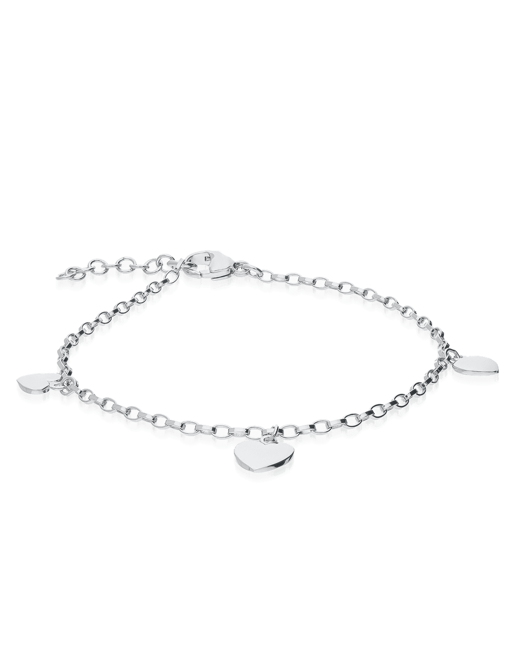Silberarmband rhodiniert mit Karabiner