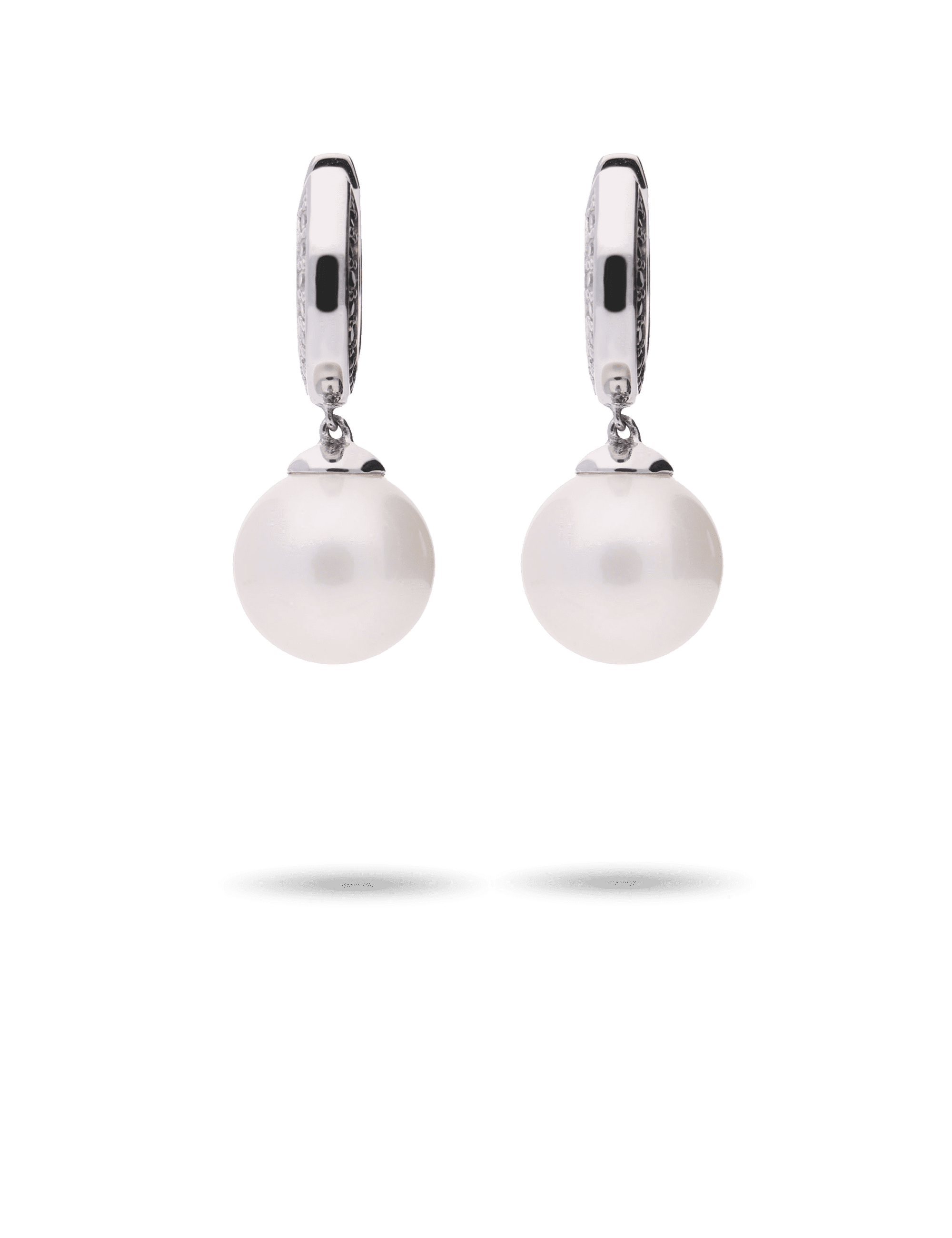 Creolen, 925/- Silber rhodiniert mit Perle