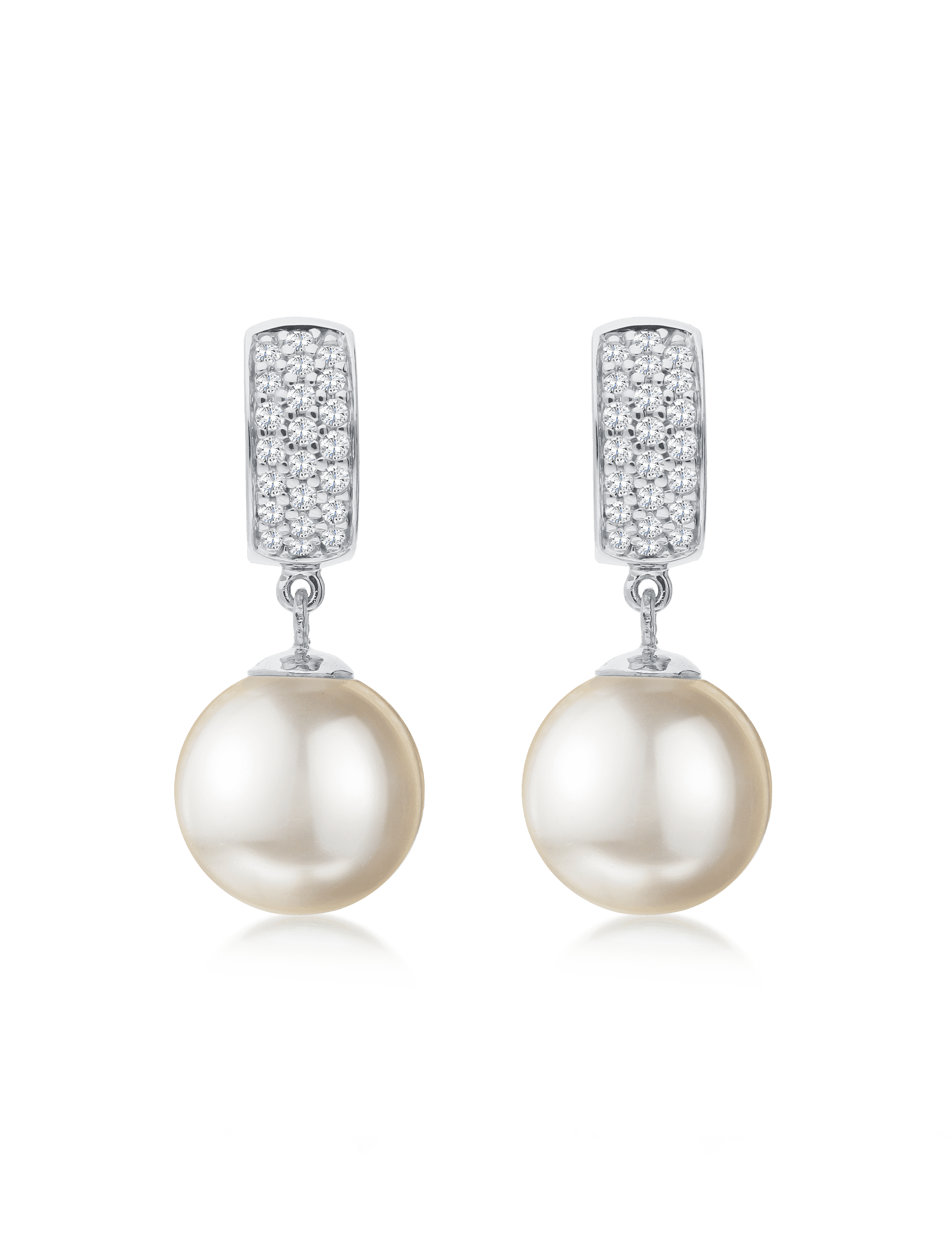 Creolen, 925/- Silber rhodiniert mit Zirkonia