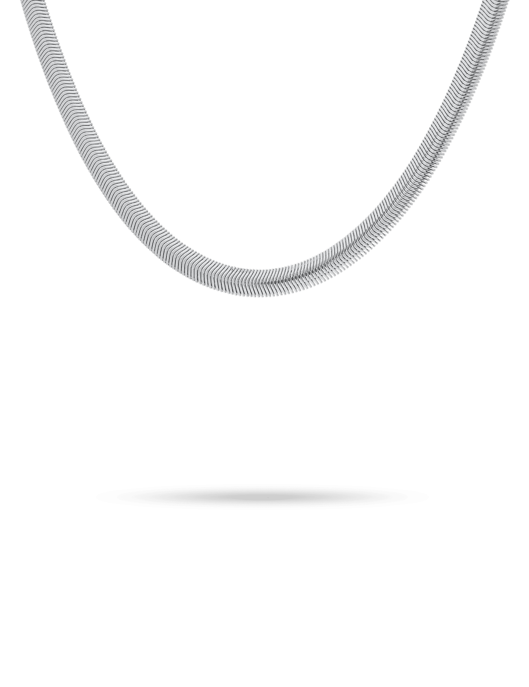 Schlangenkette flach Silber rhodiniert