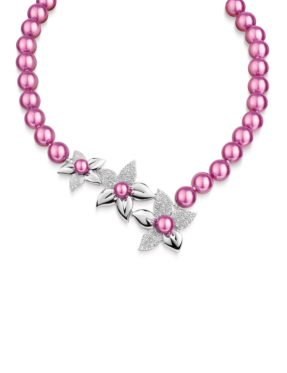 Collier "Blüten" 47cm mit Karabiner
