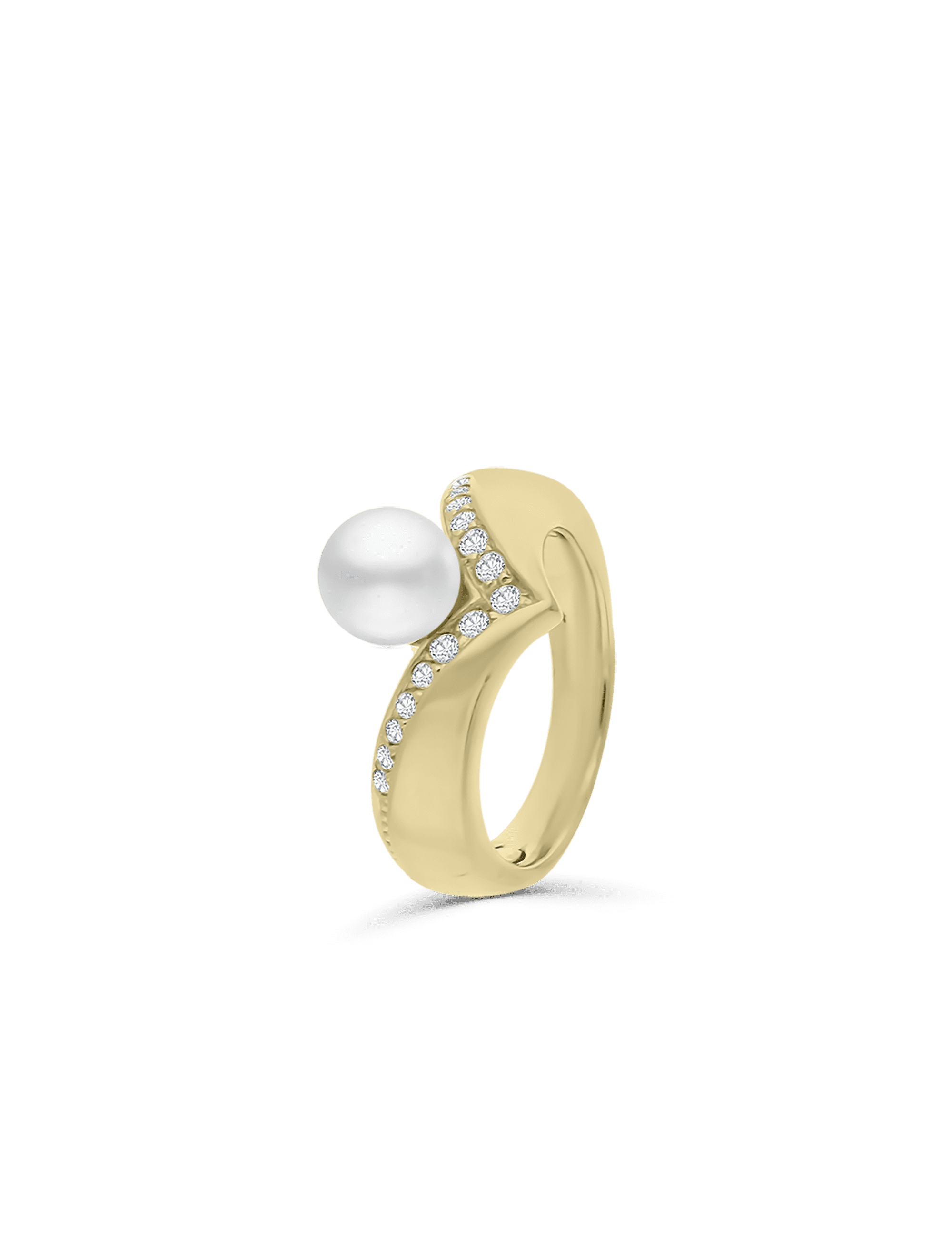 Ring, 925/- Silber goldplattiert mit Perle 7mm