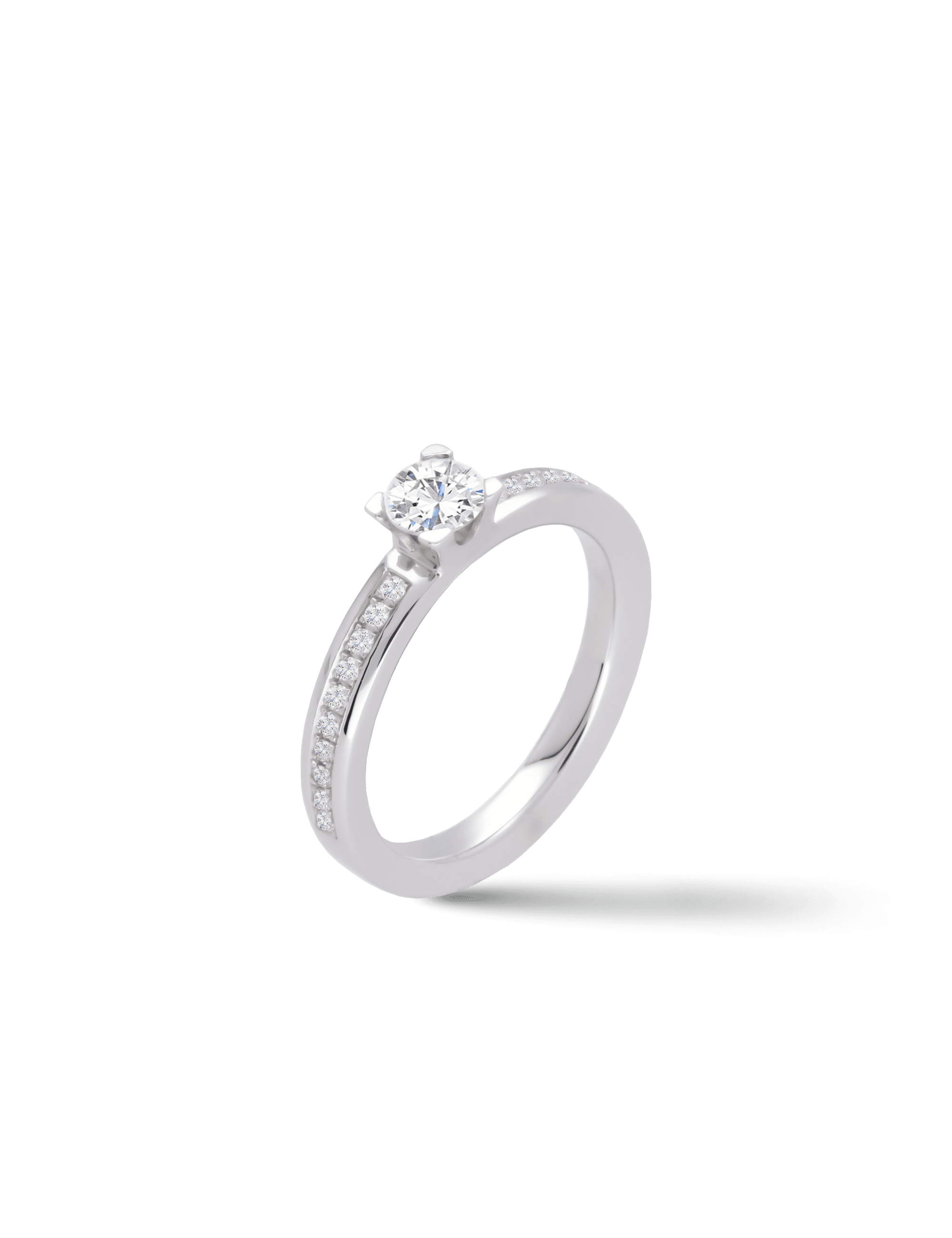 Premium Ring, 585/- Weißgold mit Diamanten 0.60 Karat