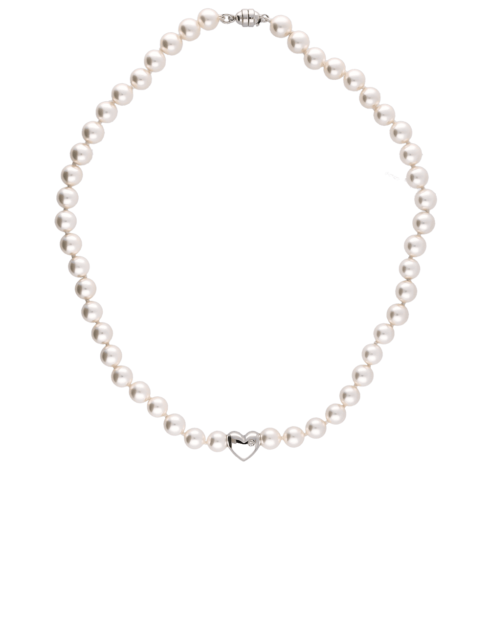Perlenkette 8mm mit Herz
