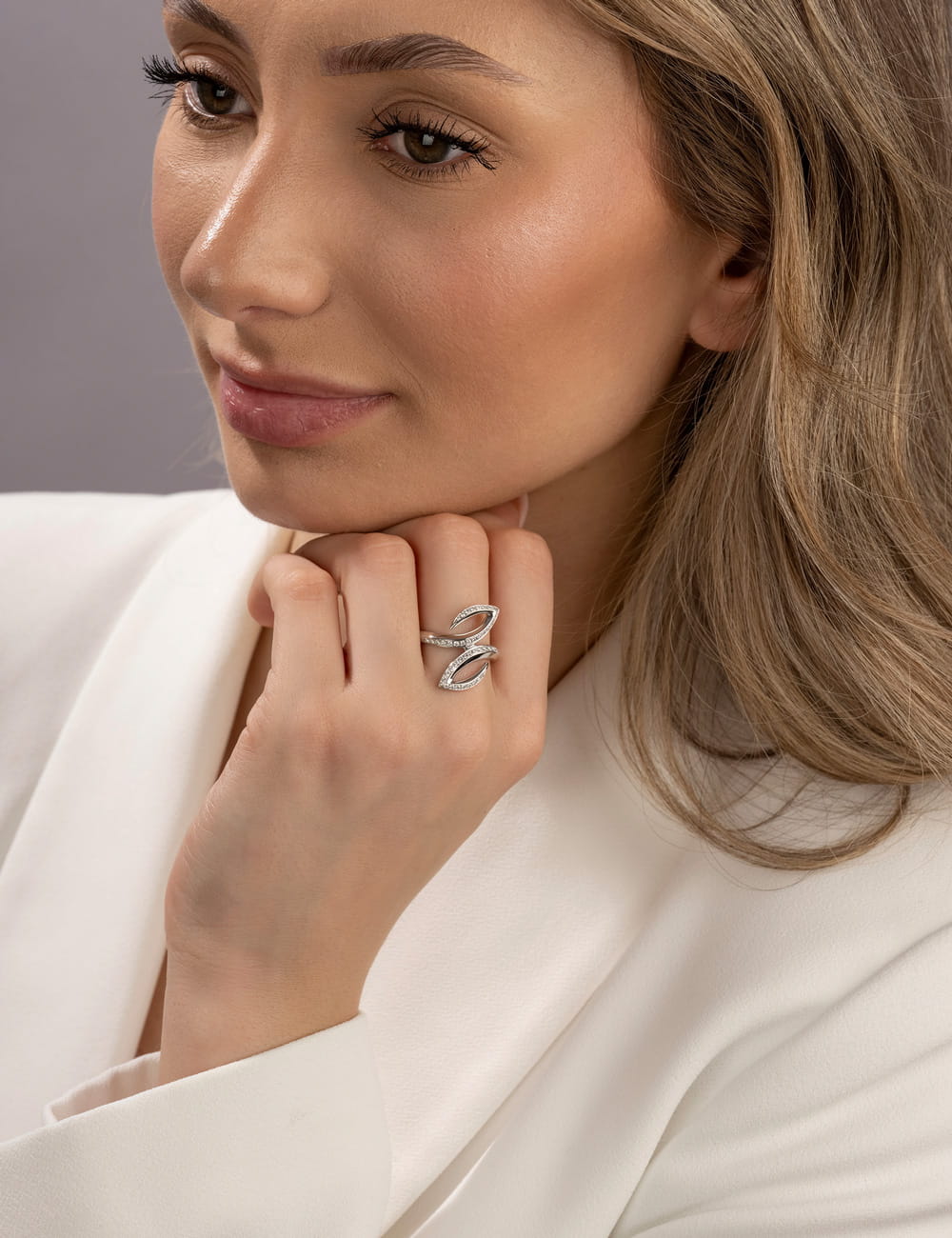 Premium Ring 585/- Weißgold mit 0.45 Karat Brillanten
