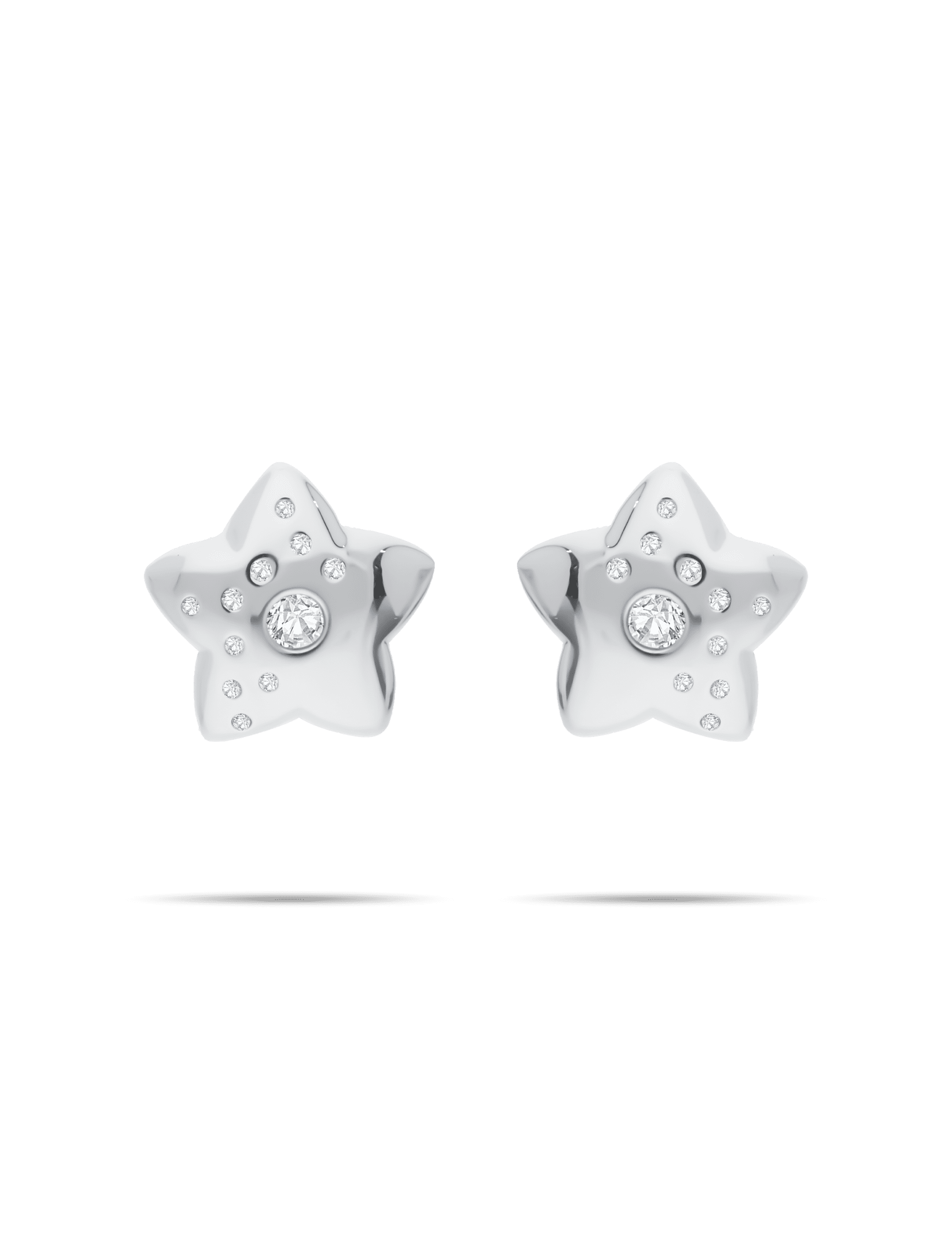 Modern Clipstecker Stern, 925/- Silber rhodiniert