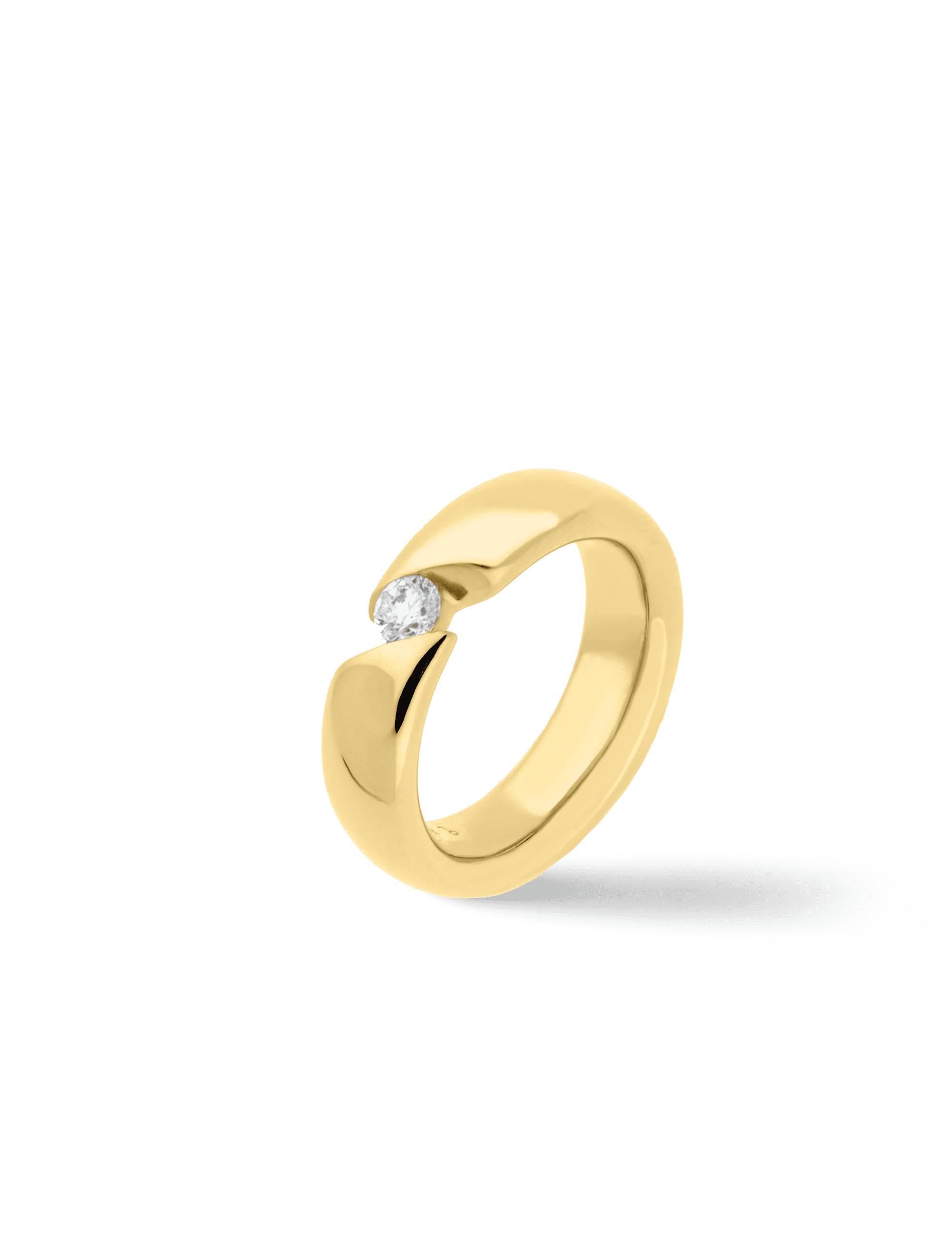Premium Ring, 585/- Gelbgold mit Diamant 0,23 Karat
