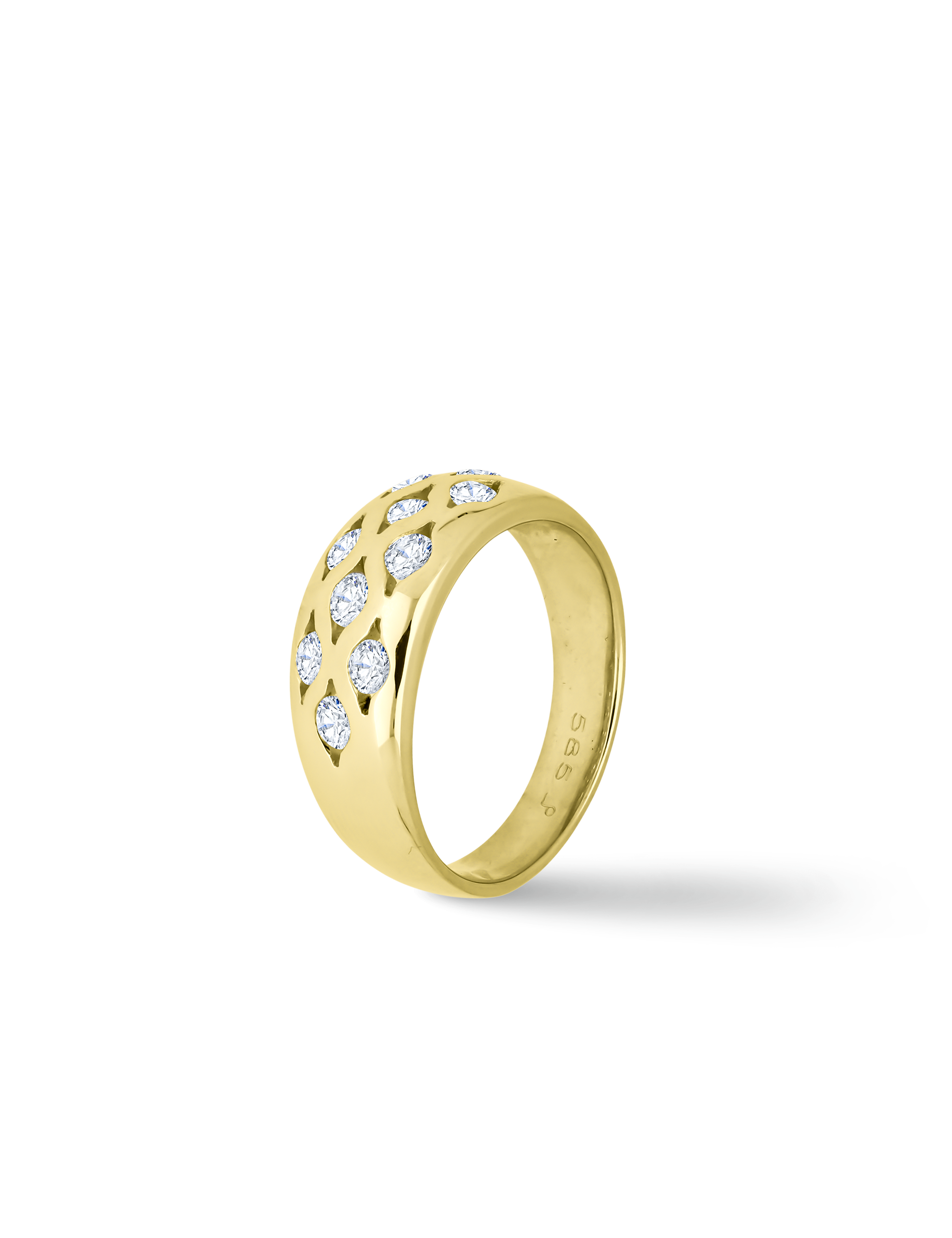 Premium Ring, Gelbgold mit Diamanten 1,00 Karat
