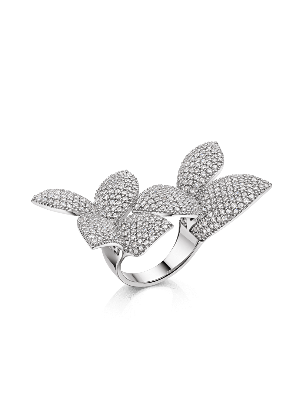 Ring "Blüten" 925/- Silber rhodiniert