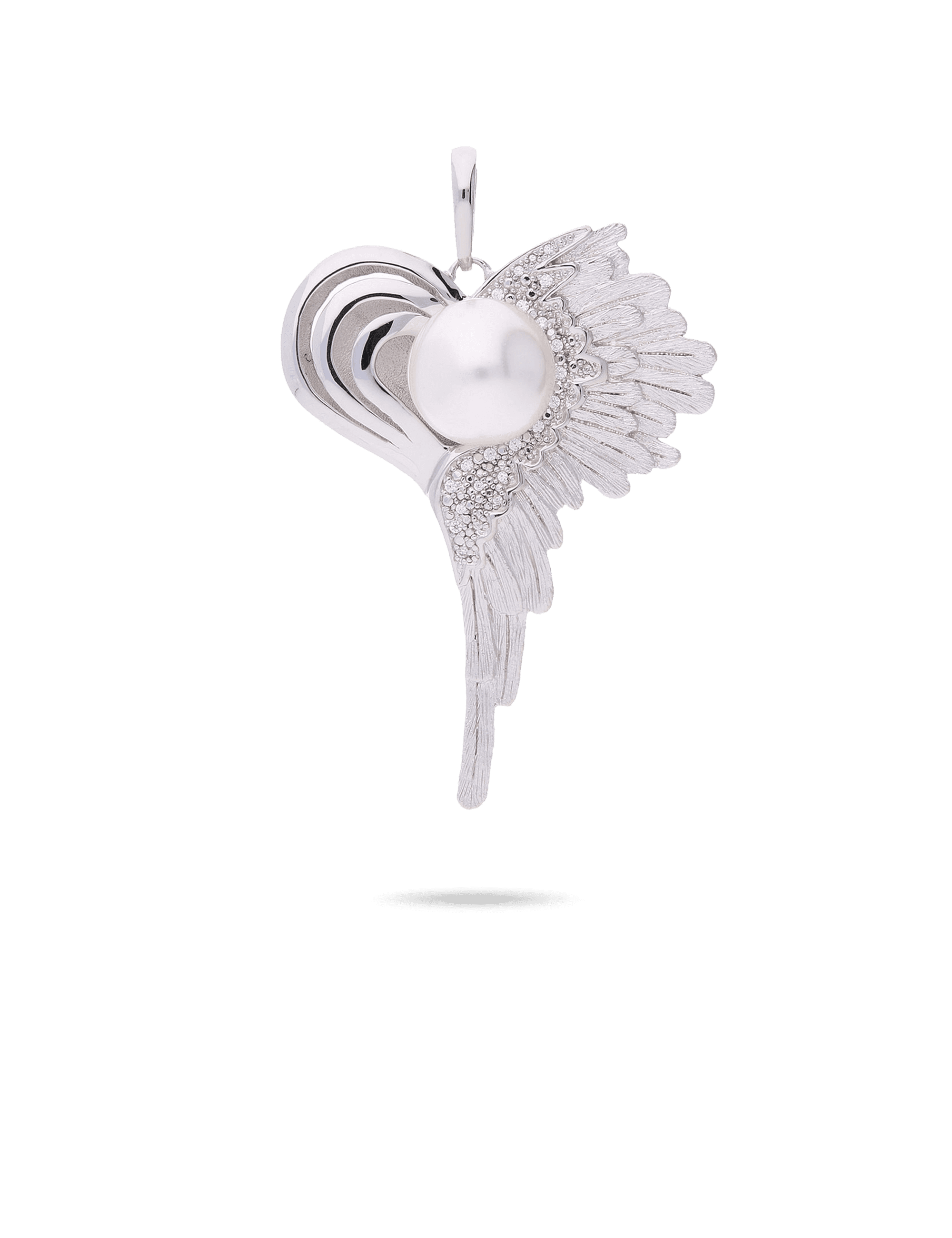 Modern Anhänger, 925/- Silber rhodiniert mit Perle